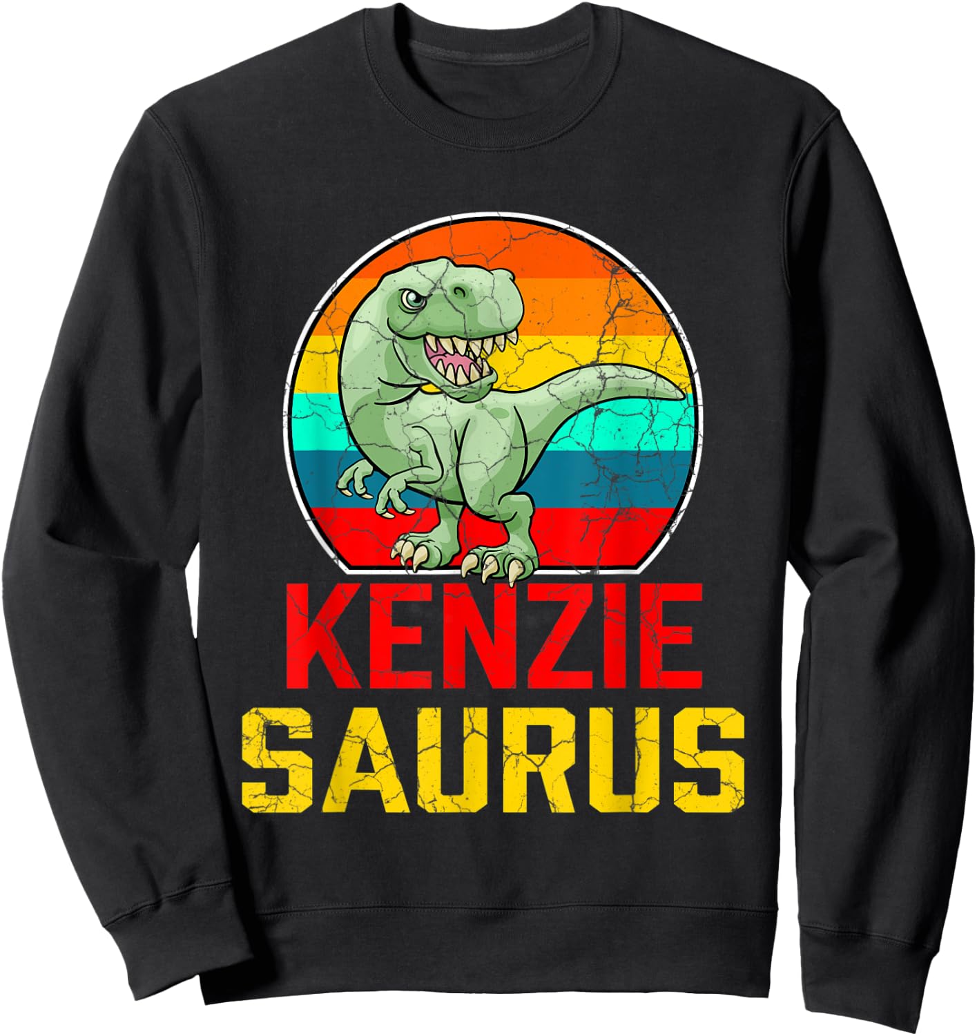 Kenzie Saurus Family Reunion Last Name Team Funny Custom Sweatshirt - Sweatshirt | Black