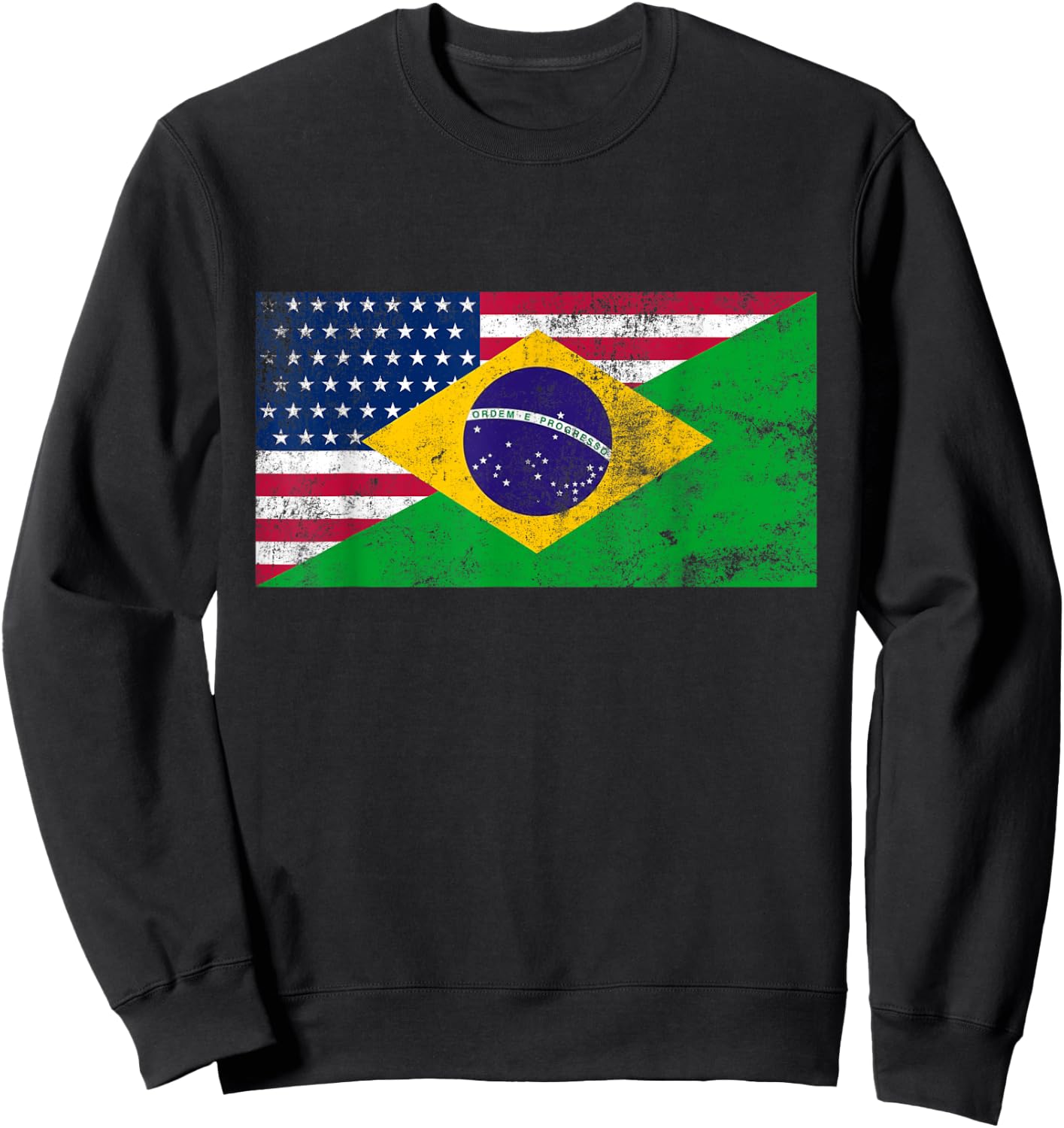 Brazil Shirt Brasil Soccer USA America Flag Jersey Men Women Sweatshirt - Sweatshirt | Black