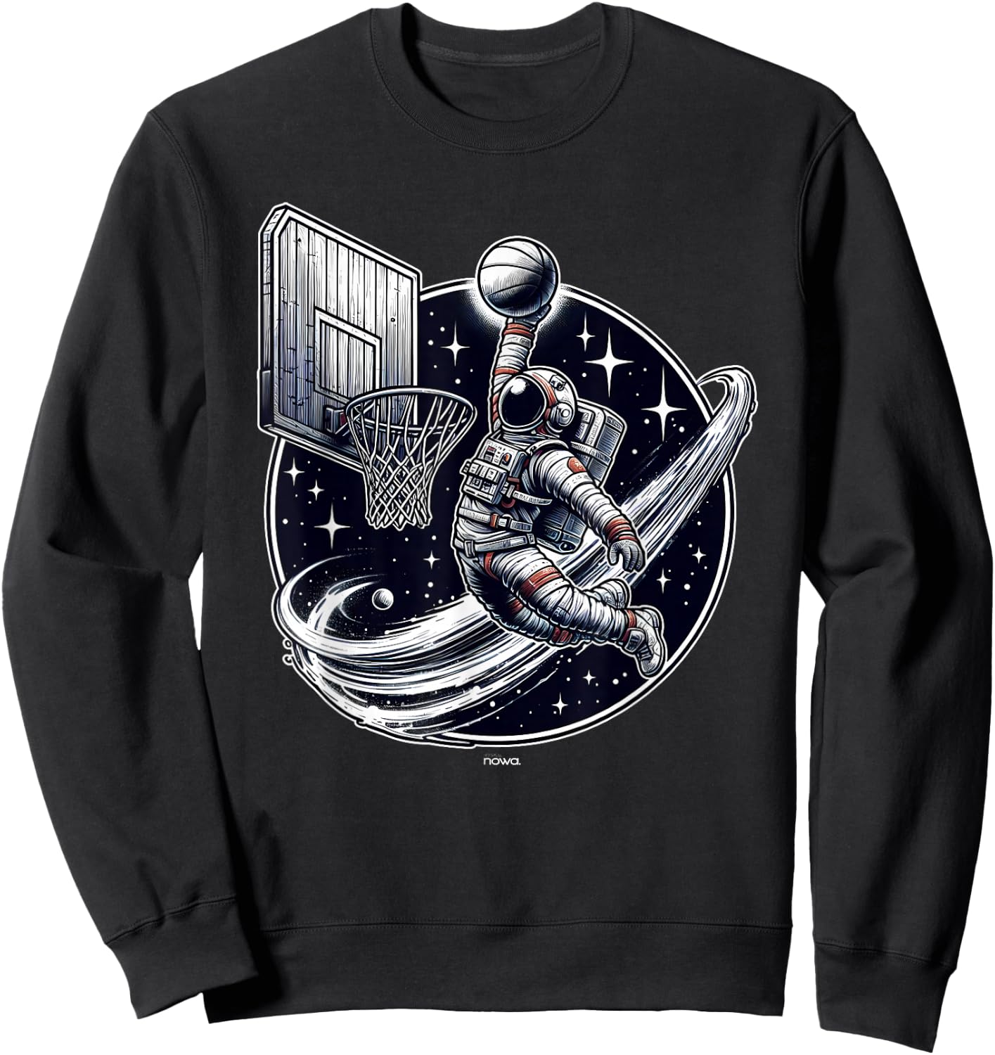 Space Basketball - Astronaut Slam Dunk and Stars Sweatshirt - Sweatshirt | Black