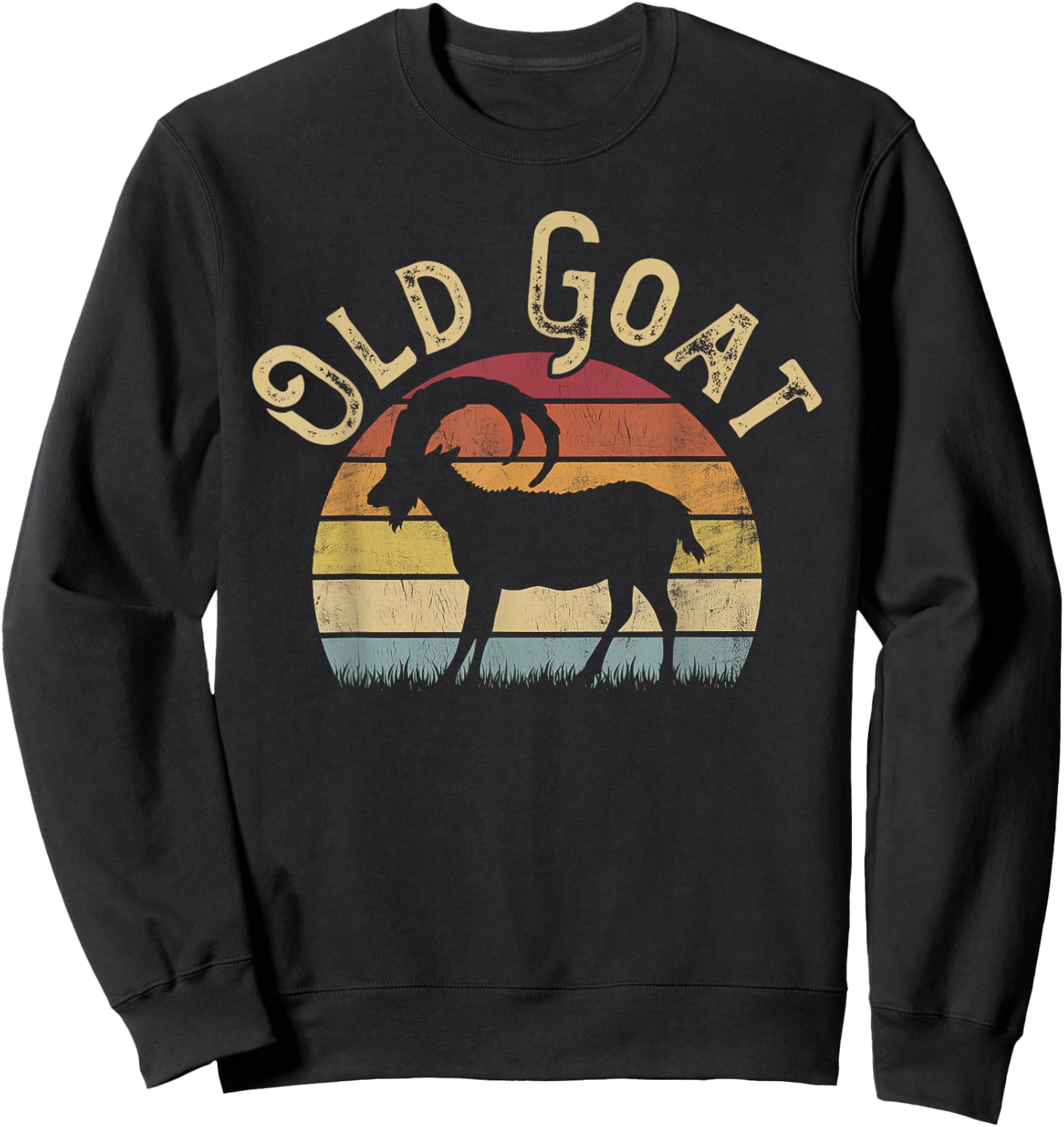 Old Goat Vintage I like Goats Funny Goat Lover Theme Sweatshirt - Sweatshirt | Black