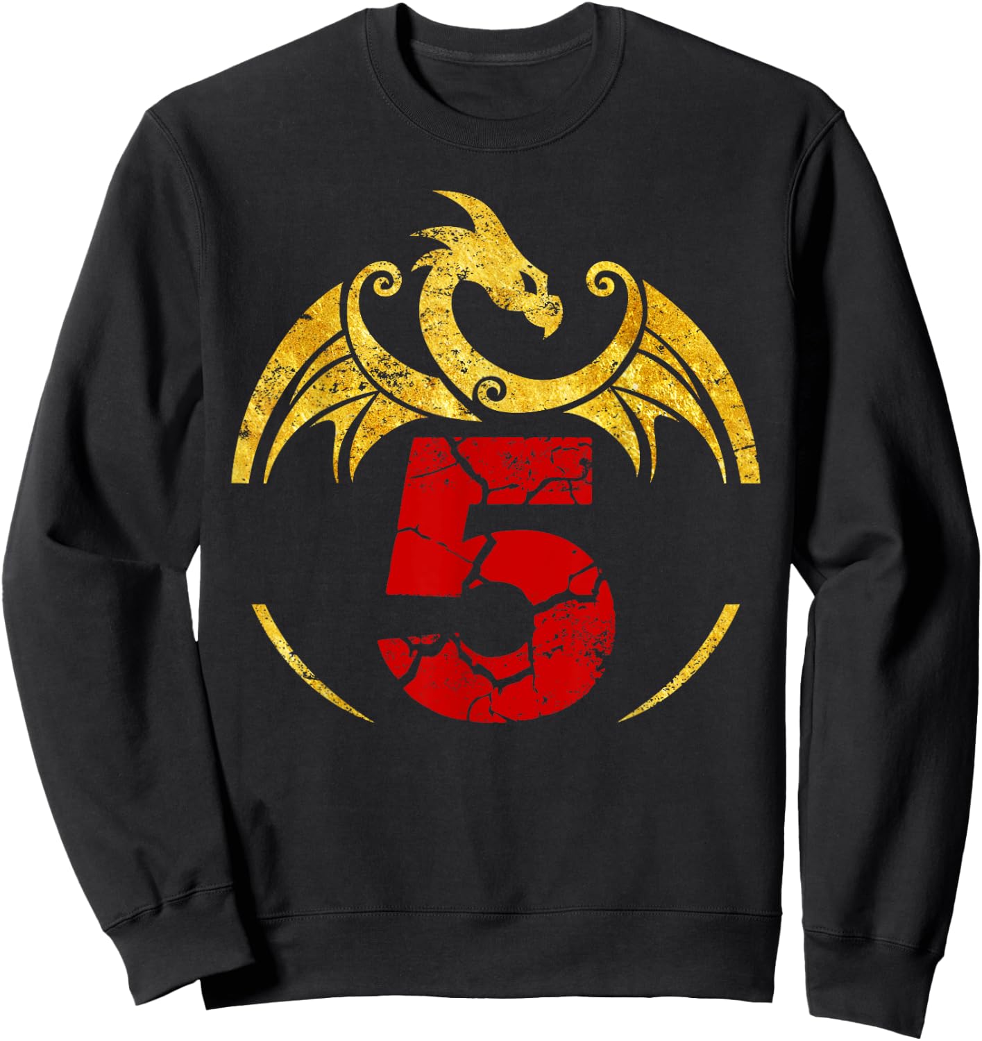 5th Birthday Gift Dragon Shirt Sweatshirt - Sweatshirt | Black