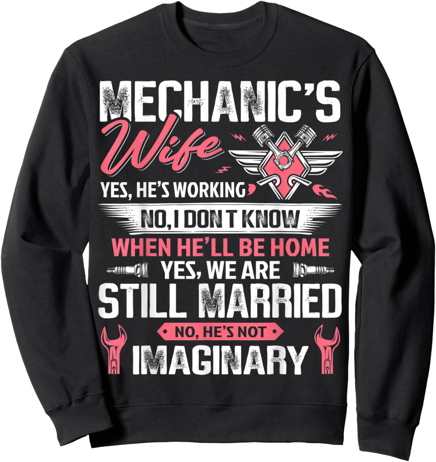 Mechanic Wife Funny Auto Car Mechanic's Wife Women Girl Sweatshirt - Sweatshirt | Black