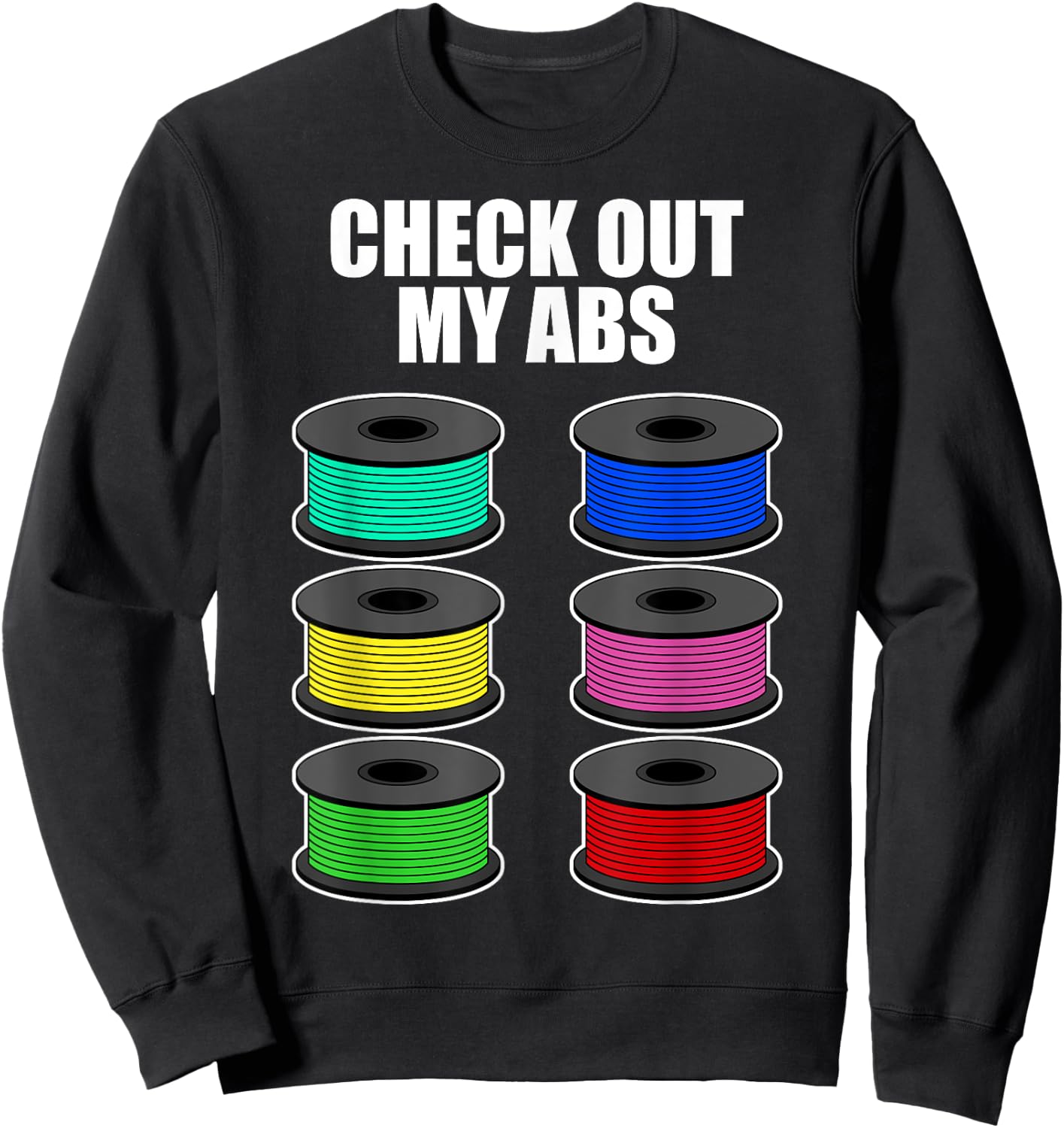 Funny 3D Printing Designs Women ABS Printer Filament Sweatshirt - Sweatshirt | Black
