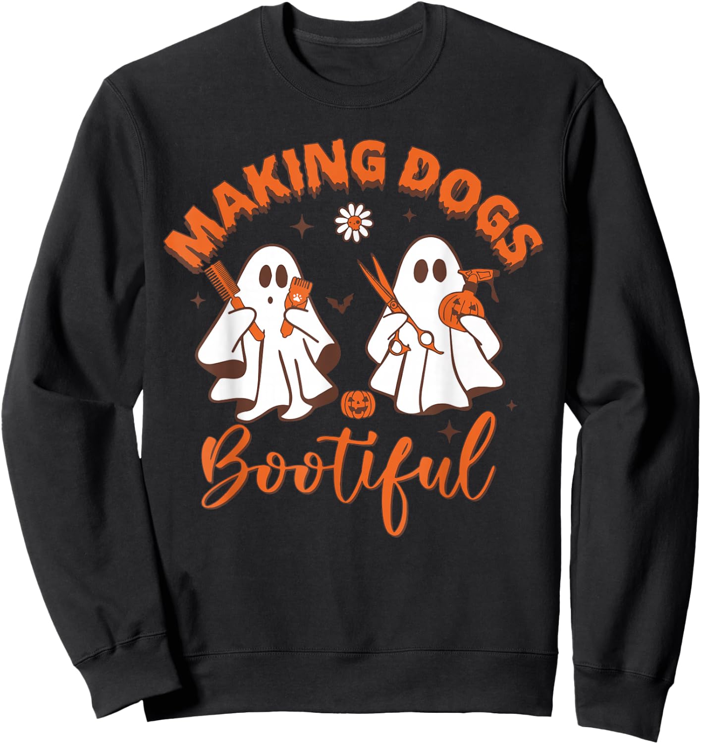 Making Dogs Bootiful Funny Dog Groomer Halloween Sweatshirt - Sweatshirt | Black
