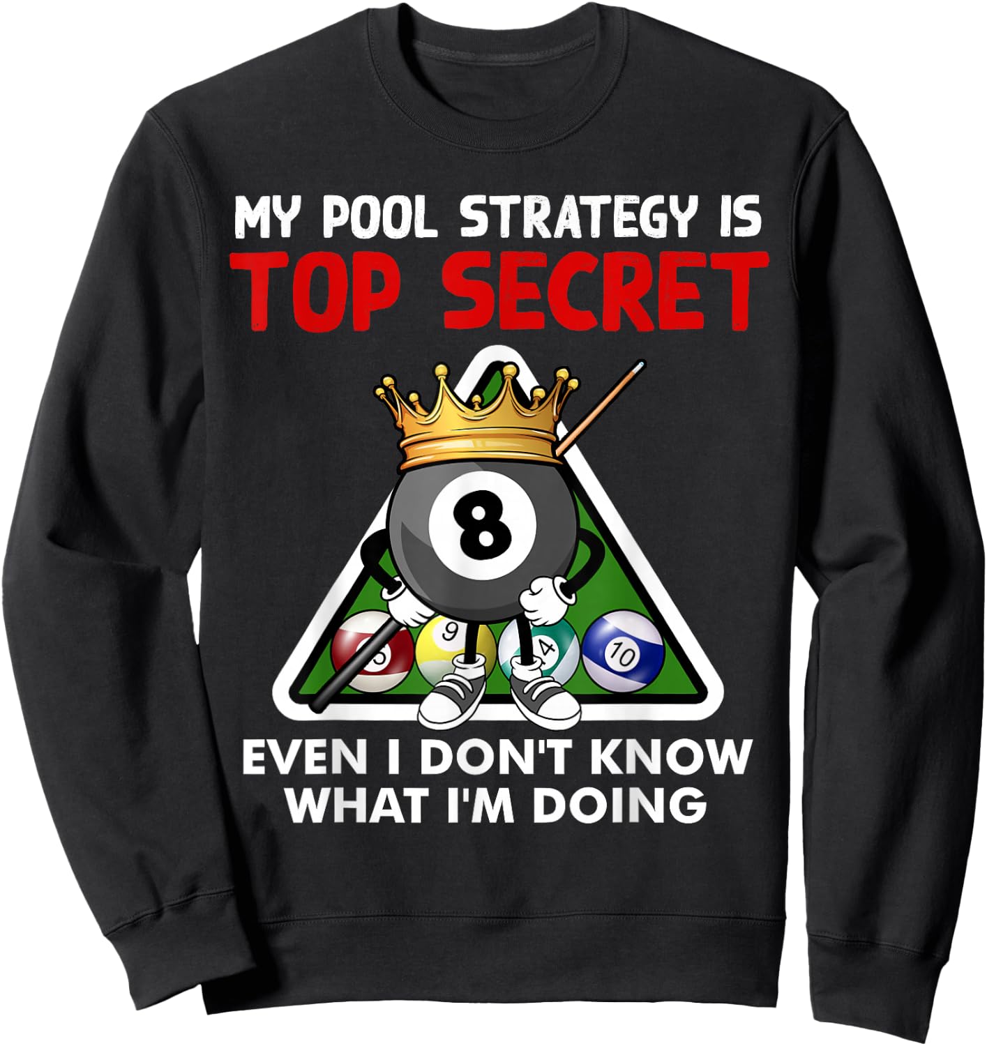 Funny Billiards Art Women Billiards Pool Players Sweatshirt - Sweatshirt | Black