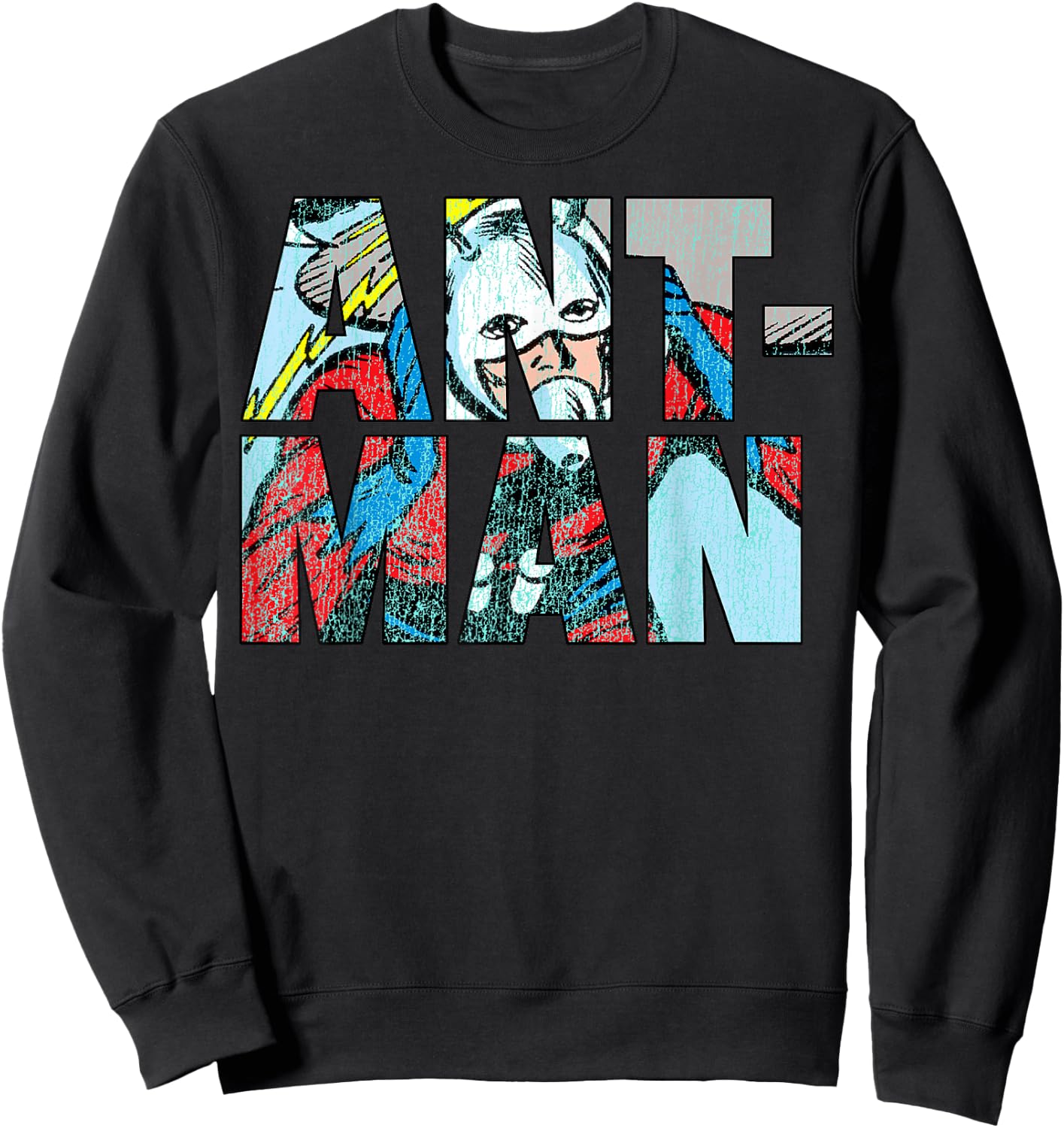 Marvel Comics Retro Classic Ant-Man Comic Letter Fill Logo Sweatshirt - Sweatshirt | Black