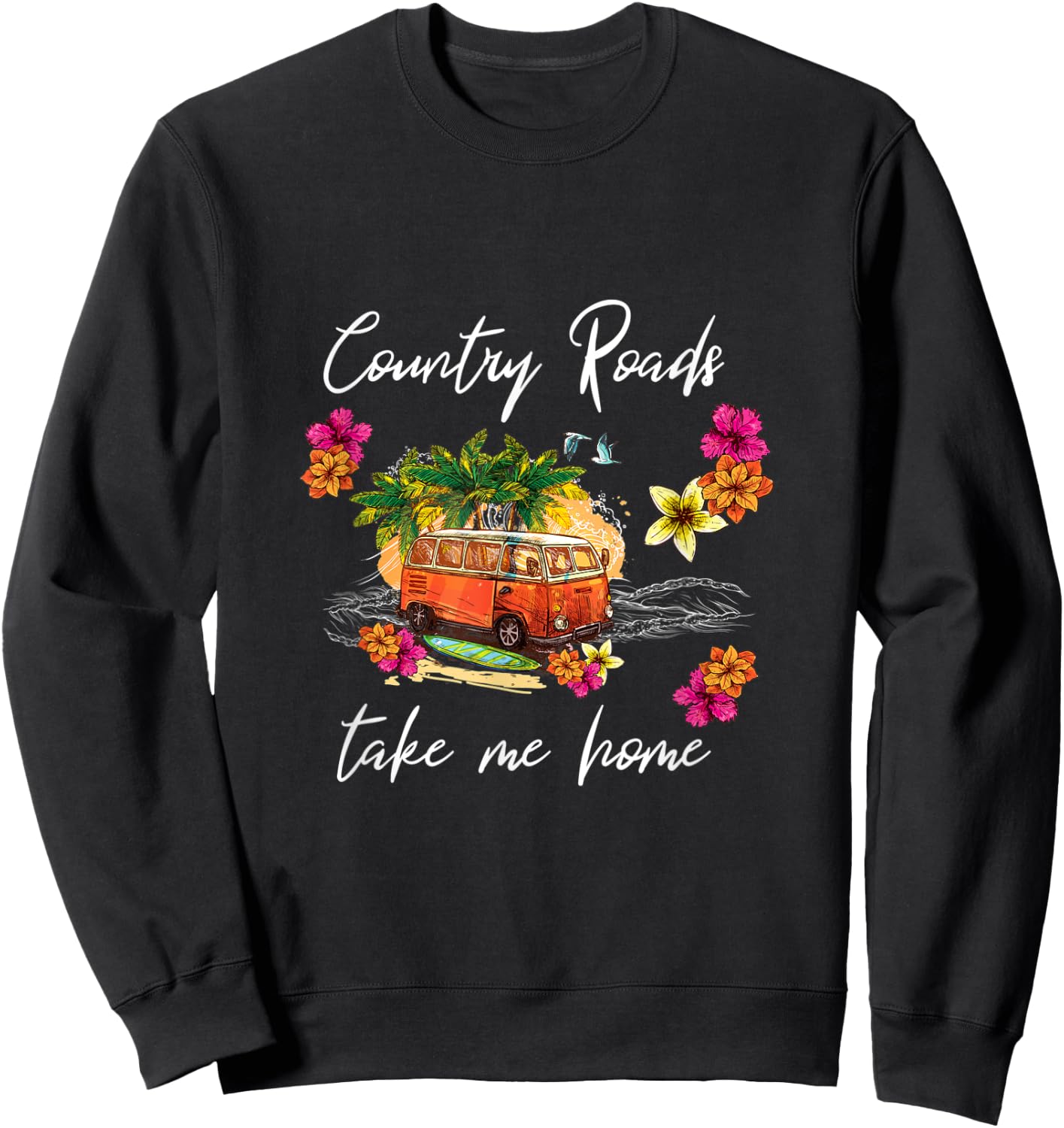 Country roads take me home Surf bus Sweatshirt - Sweatshirt | Black