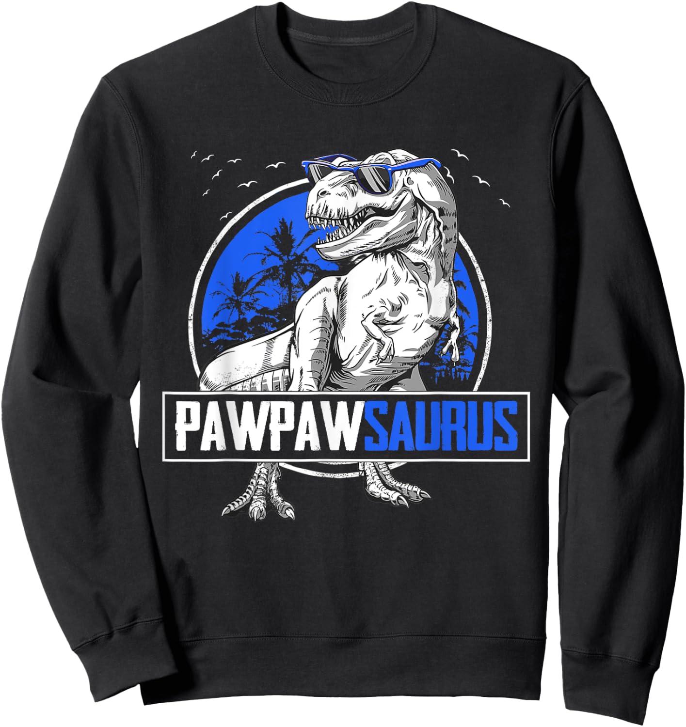 Pappysaurus T-Rex PawPaw Saurus Dinosaur Family Matching Sweatshirt - Sweatshirt | Black