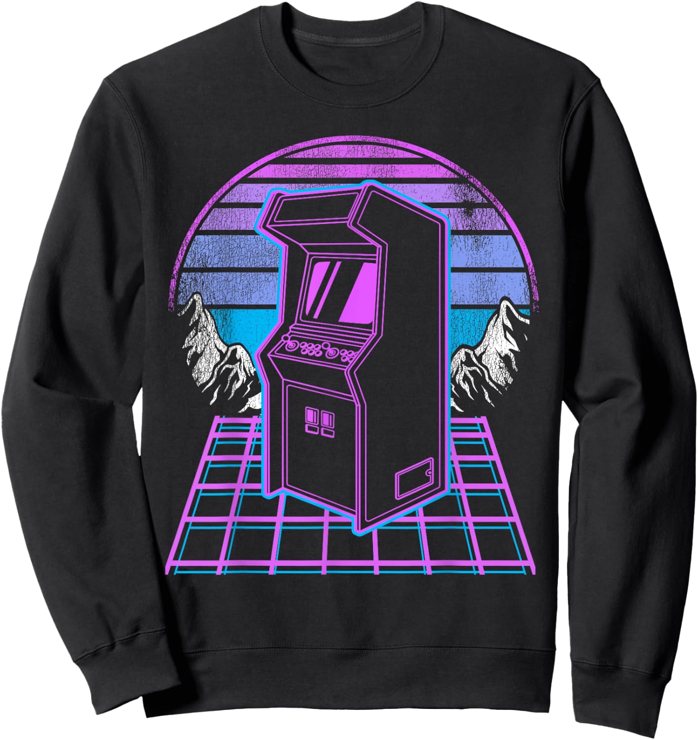Arcade Machine Synthwave 90s Video Games Retro Gaming Sweatshirt - Sweatshirt | Black