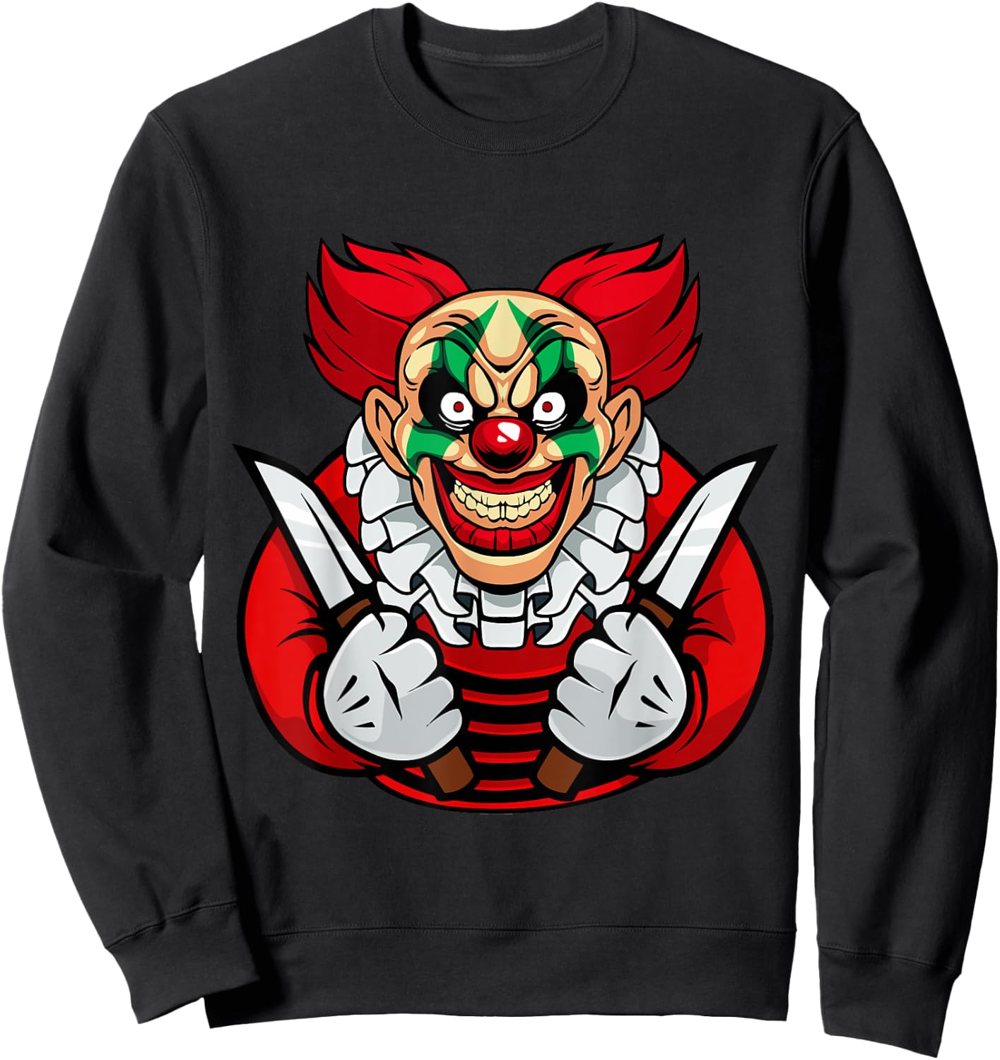 Scary clown shirt as a costume for Halloween celebration Sweatshirt - Sweatshirt | Black