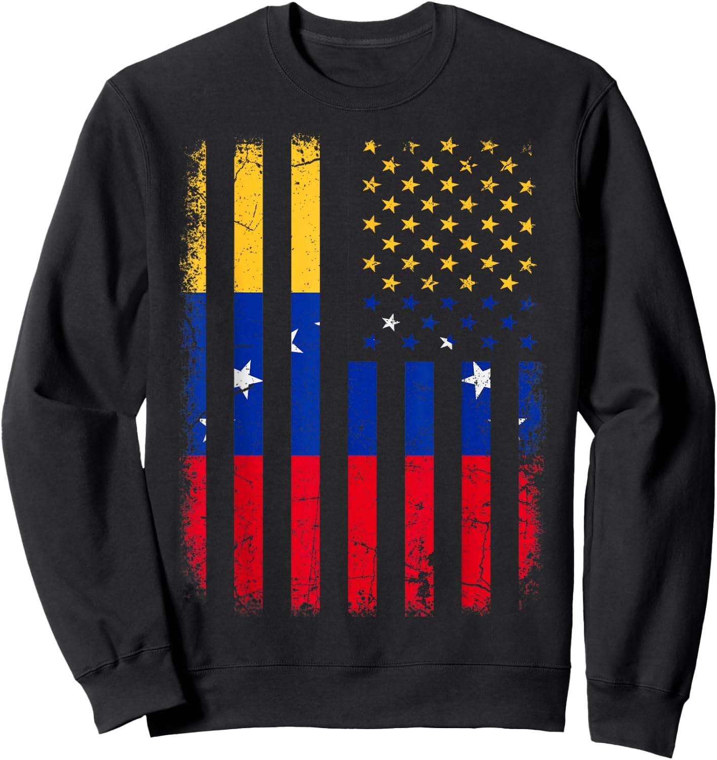 Venezuelan American Flag Venezuelan Roots Venezuela America Small Sweatshirt - Sweatshirt | Black