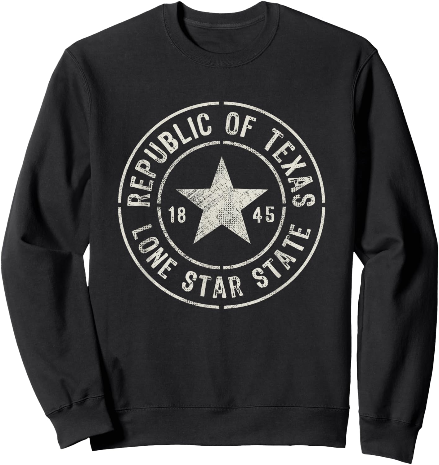 Texas The Lone Star State Republic Of Texas 1845 Sweatshirt - Sweatshirt | Black
