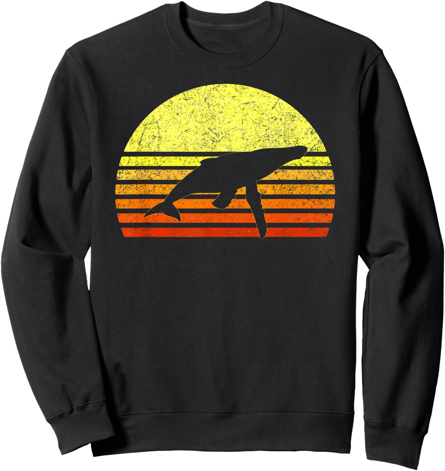 Save The Whales Nautical Ocean Humpback Whale Conservation Sweatshirt - Sweatshirt | Black
