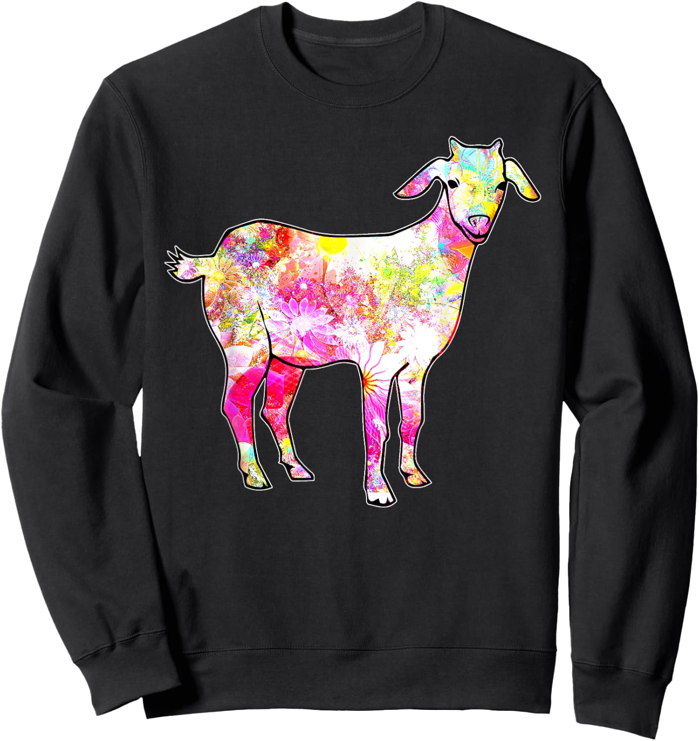 Just a Girl who Loves Goats Women Farmer Cute Goat Sweatshirt - Sweatshirt | Black