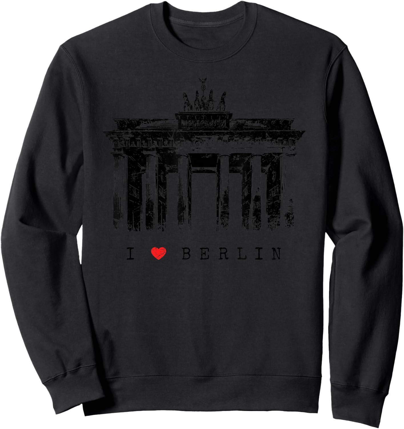 Berlin Brandenburg Gate Vintage Skyline I Love Germany Sweatshirt - Sweatshirt | Black