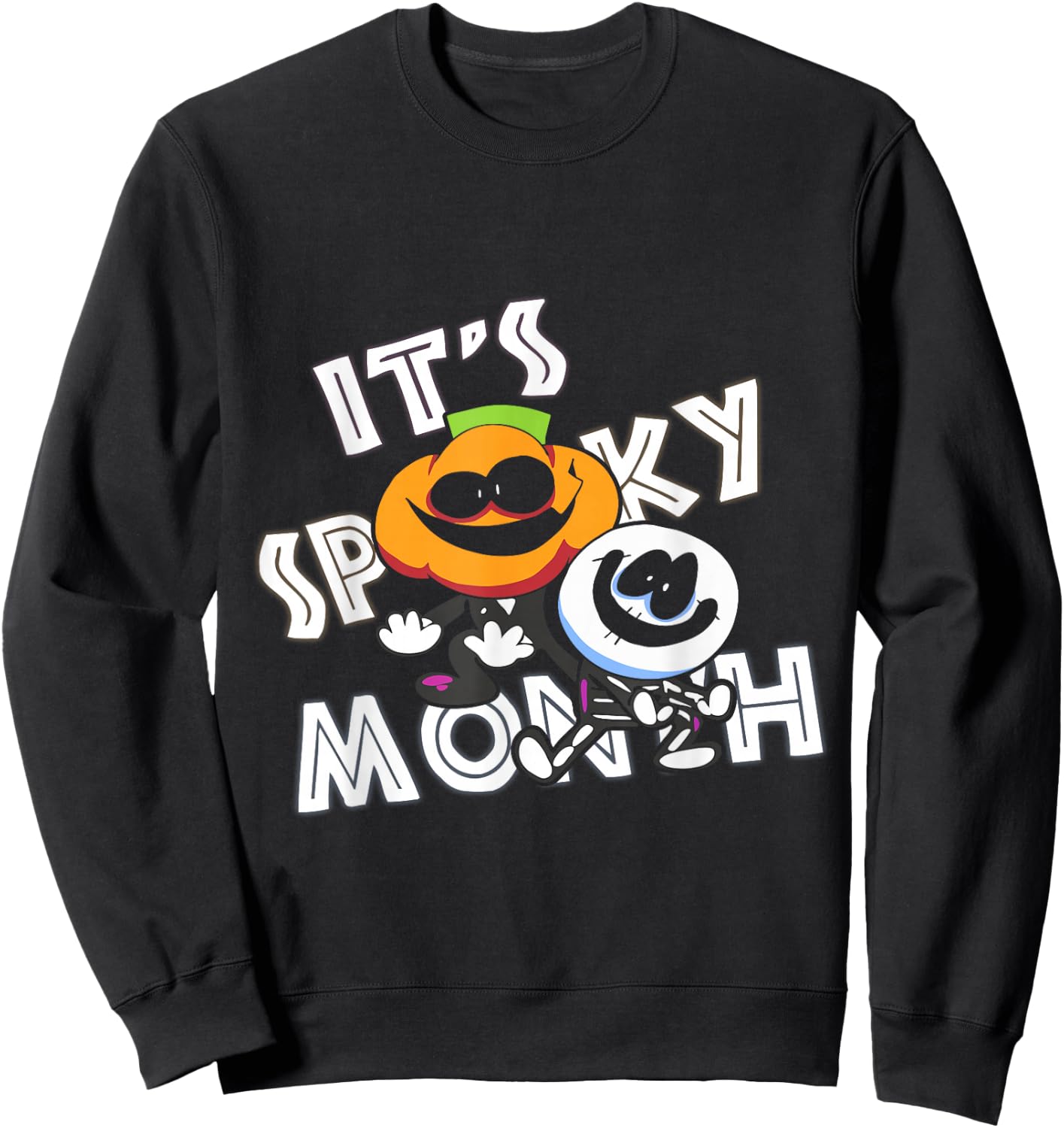 Retro Skid And Pump It's Spooky Month Sweatshirt - Sweatshirt | Black