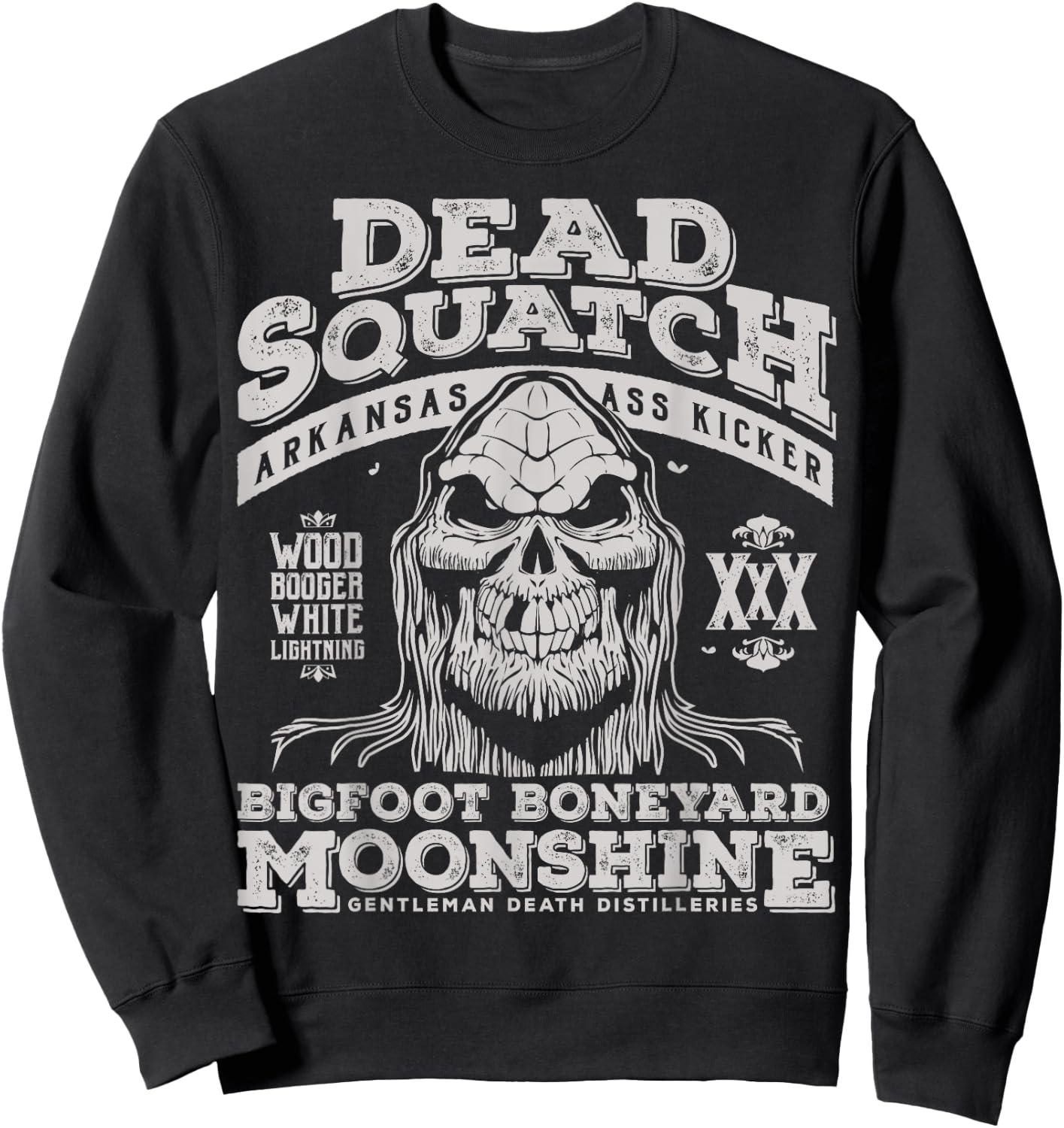 Dead Squatch Big Foot Boneyard Moonshine Halloween Sweatshirt - Sweatshirt | Black