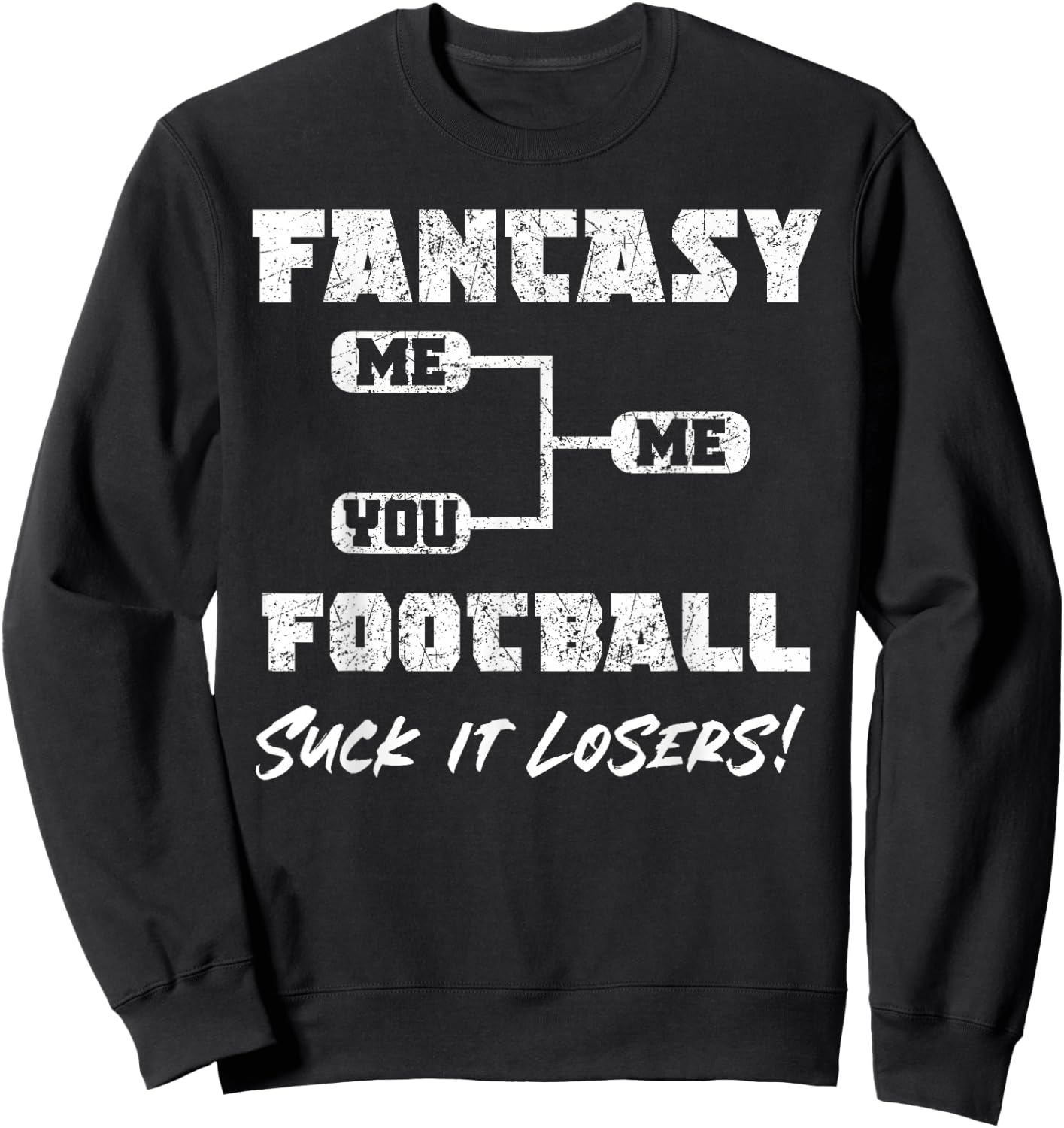 Vintage Fantasy Football Draft Party Kit Funny Sports Winner Sweatshirt - Sweatshirt | Black