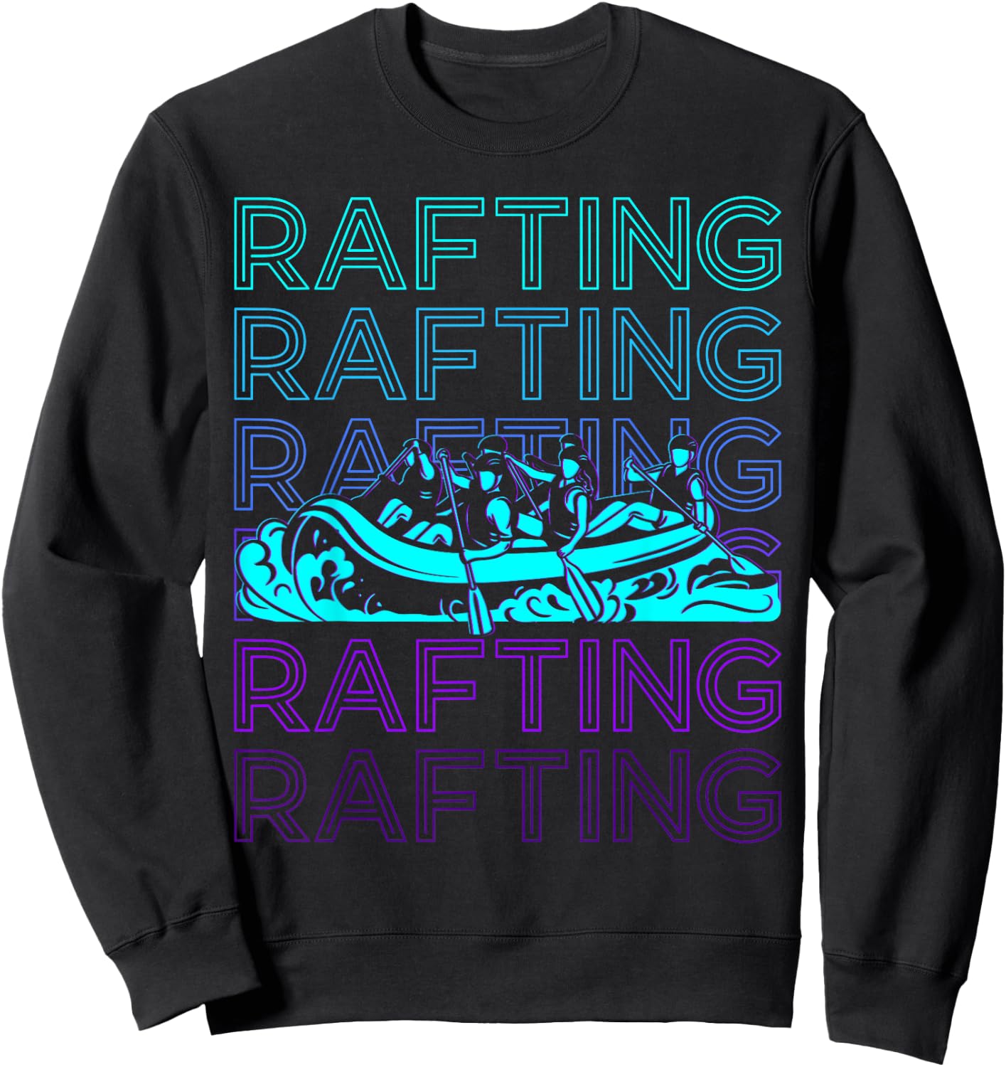 Rafting Whitewater Raft Retro Sweatshirt - Sweatshirt | Black