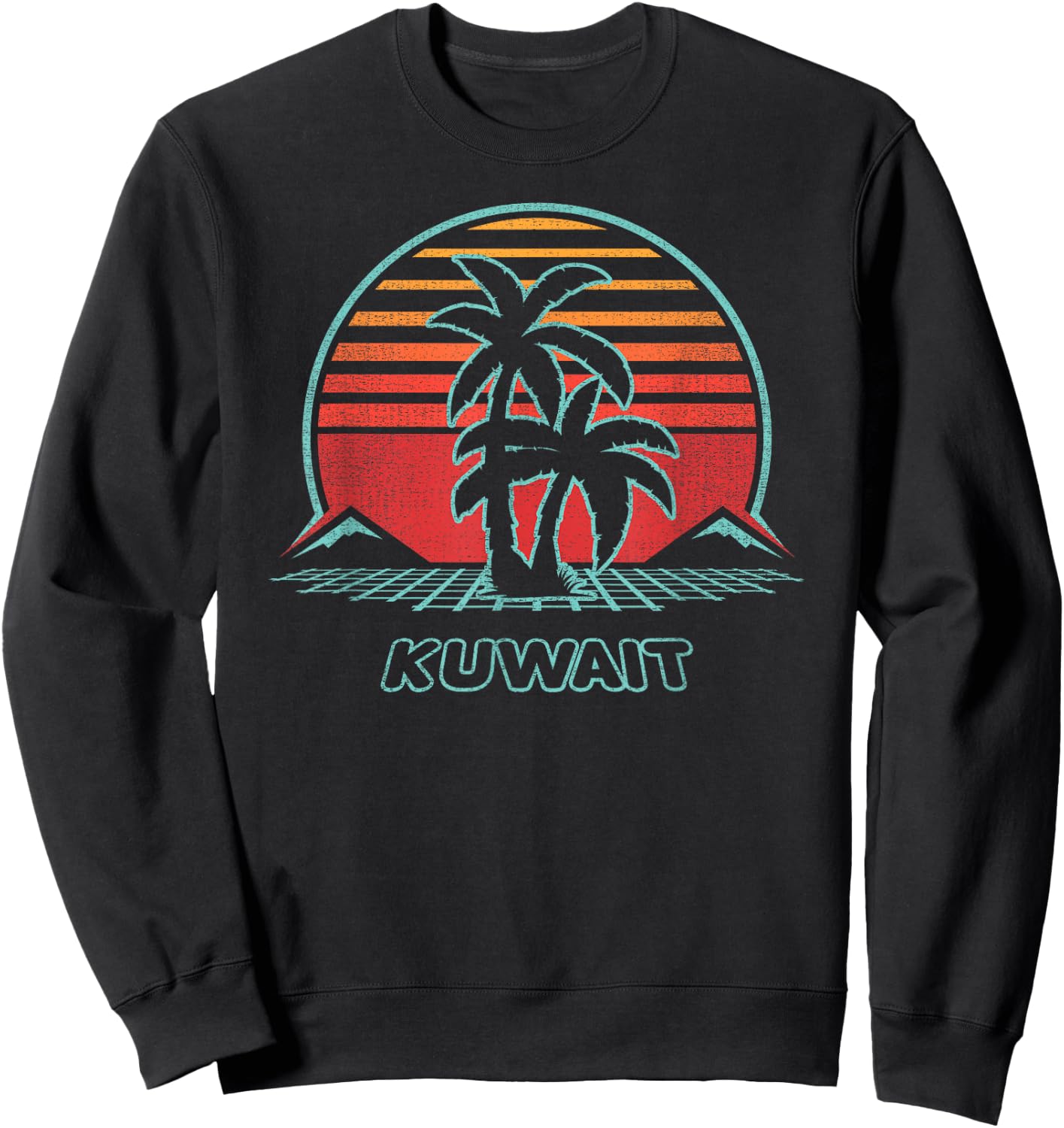 Kuwait Retro Vintage 80s Style Sweatshirt - Sweatshirt | Black