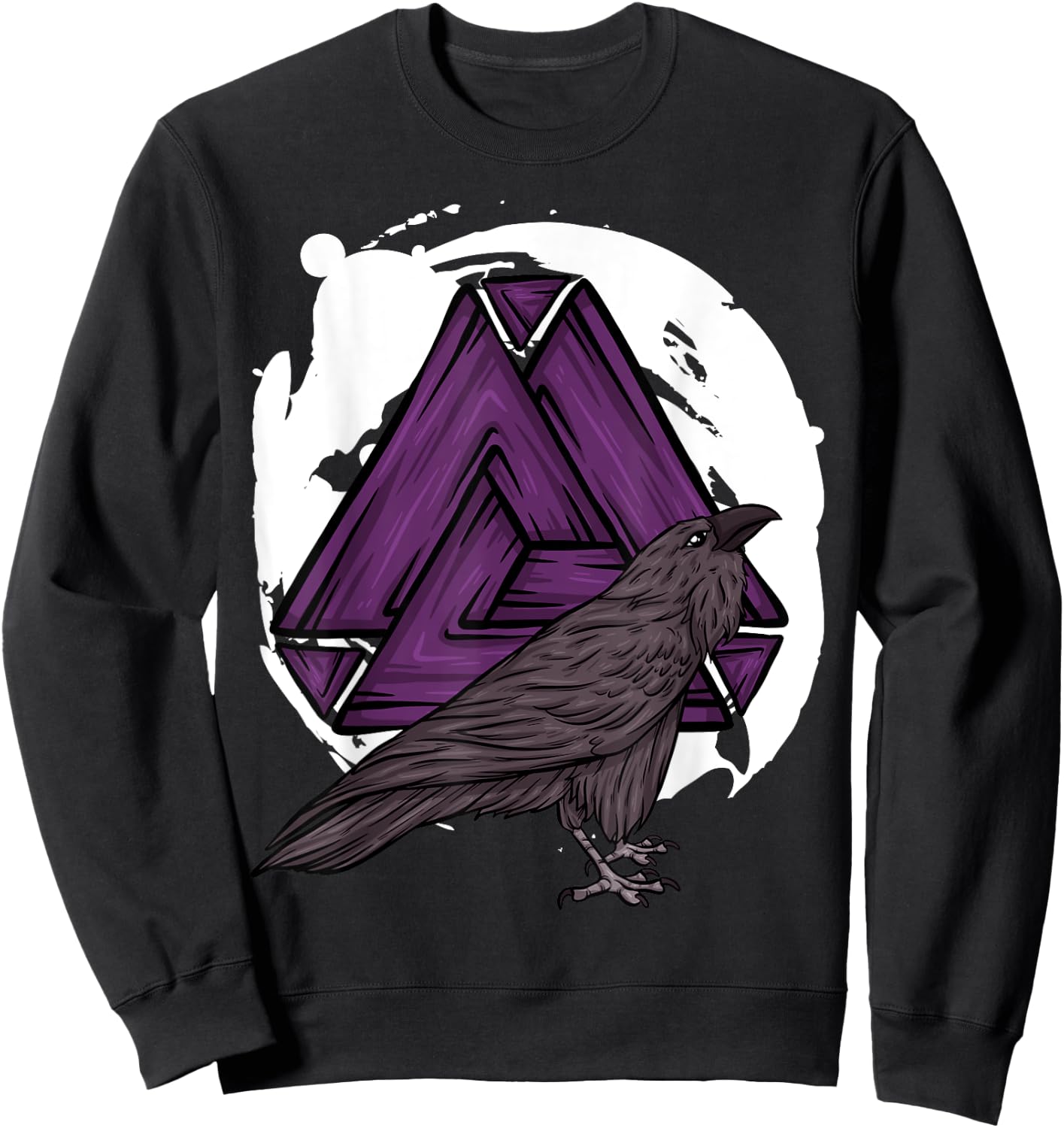 Viking Norway Norwegian Scandinavian Valhalla Raven Sweatshirt - Sweatshirt | Black