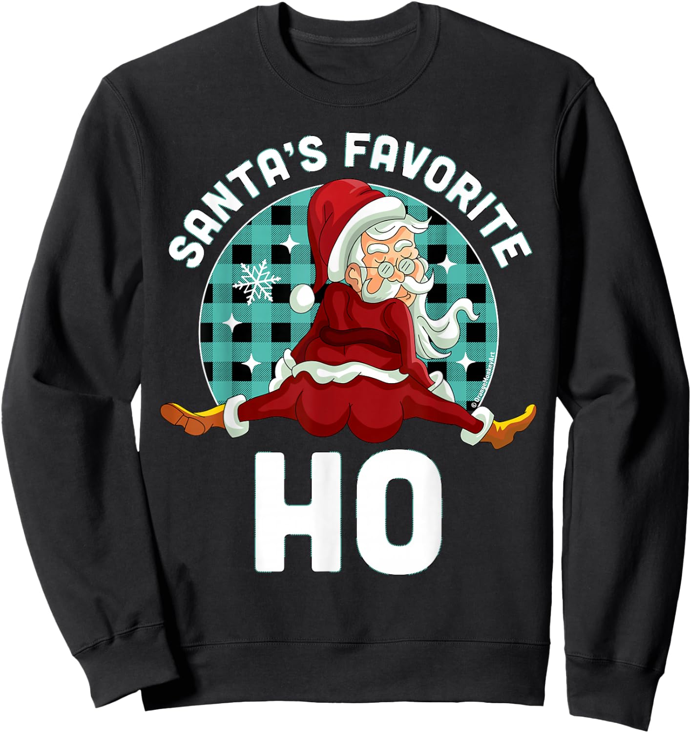 Santa's Favorite Ho - Xmas Naughty Santa Christmas Pajama Sweatshirt - Sweatshirt | Black