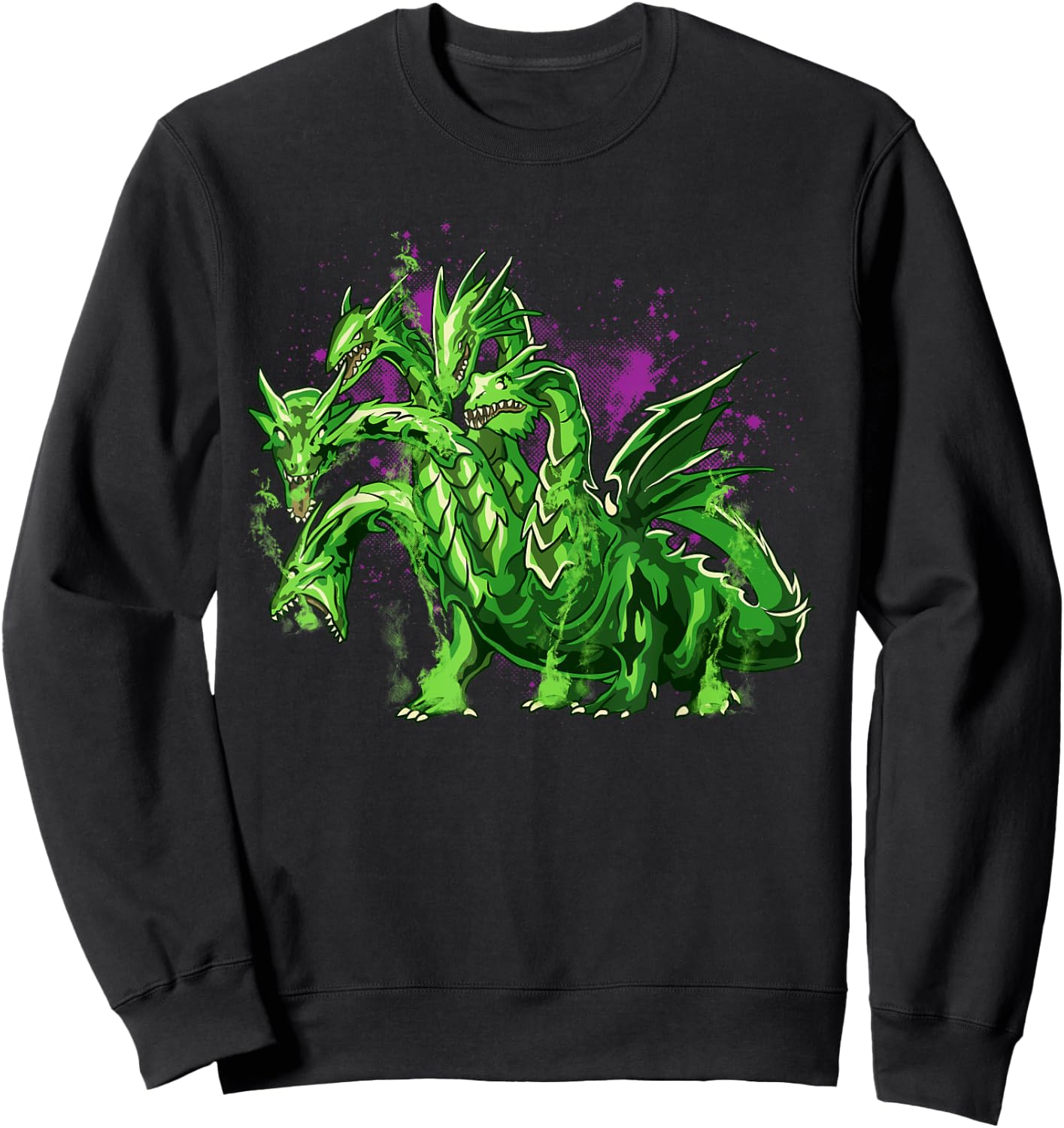 Hydra Dragon Ancient Greek Mythology Five Headed Dragon Sweatshirt - Sweatshirt | Black