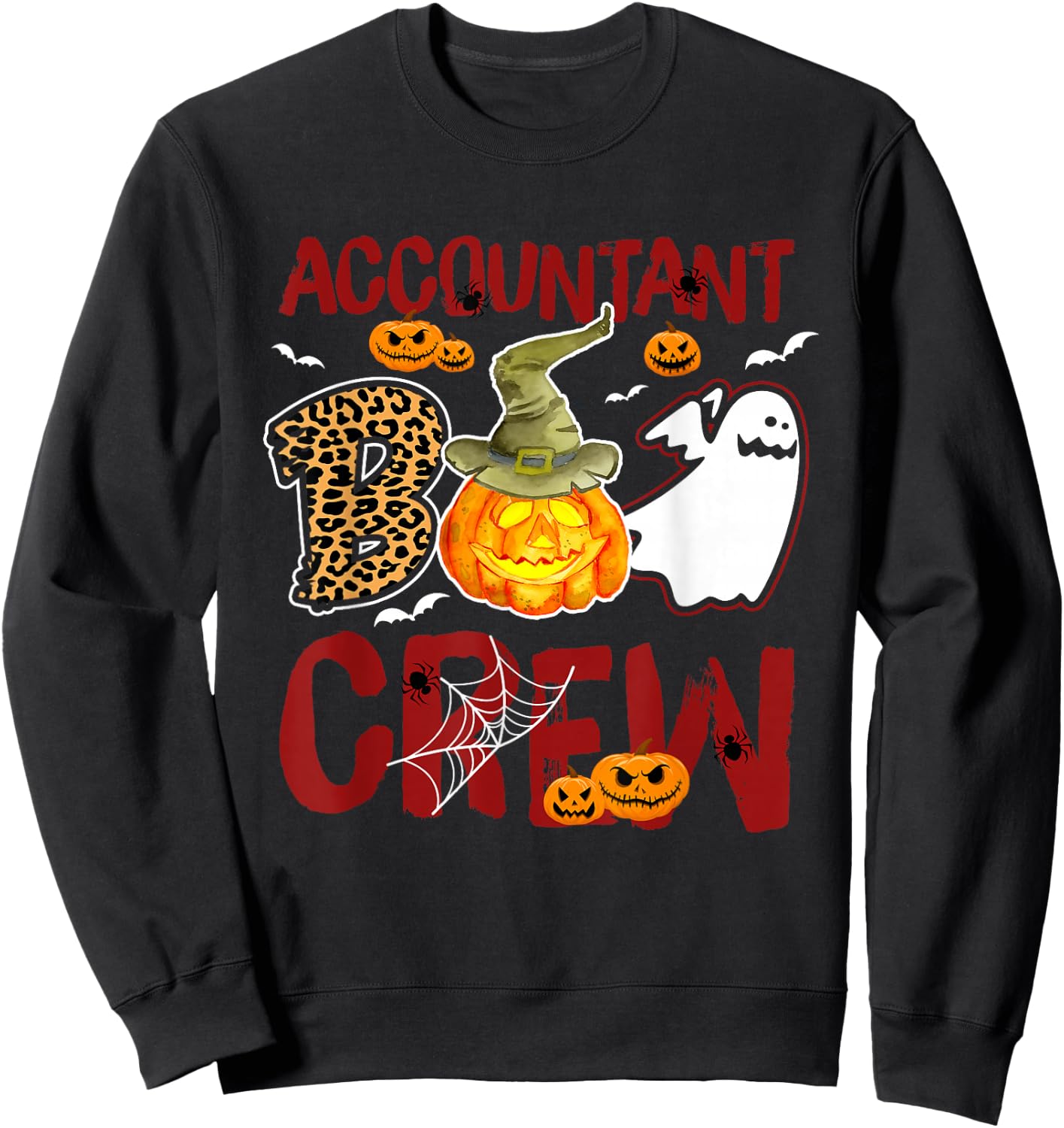 Accountant Boo Crew Halloween Accounting Costume Sweatshirt - Sweatshirt | Black