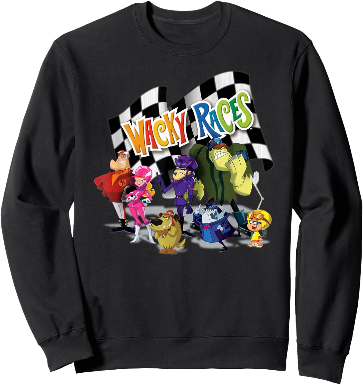 Wacky Races The Whole Crew of Racers Sweatshirt - Sweatshirt | Black