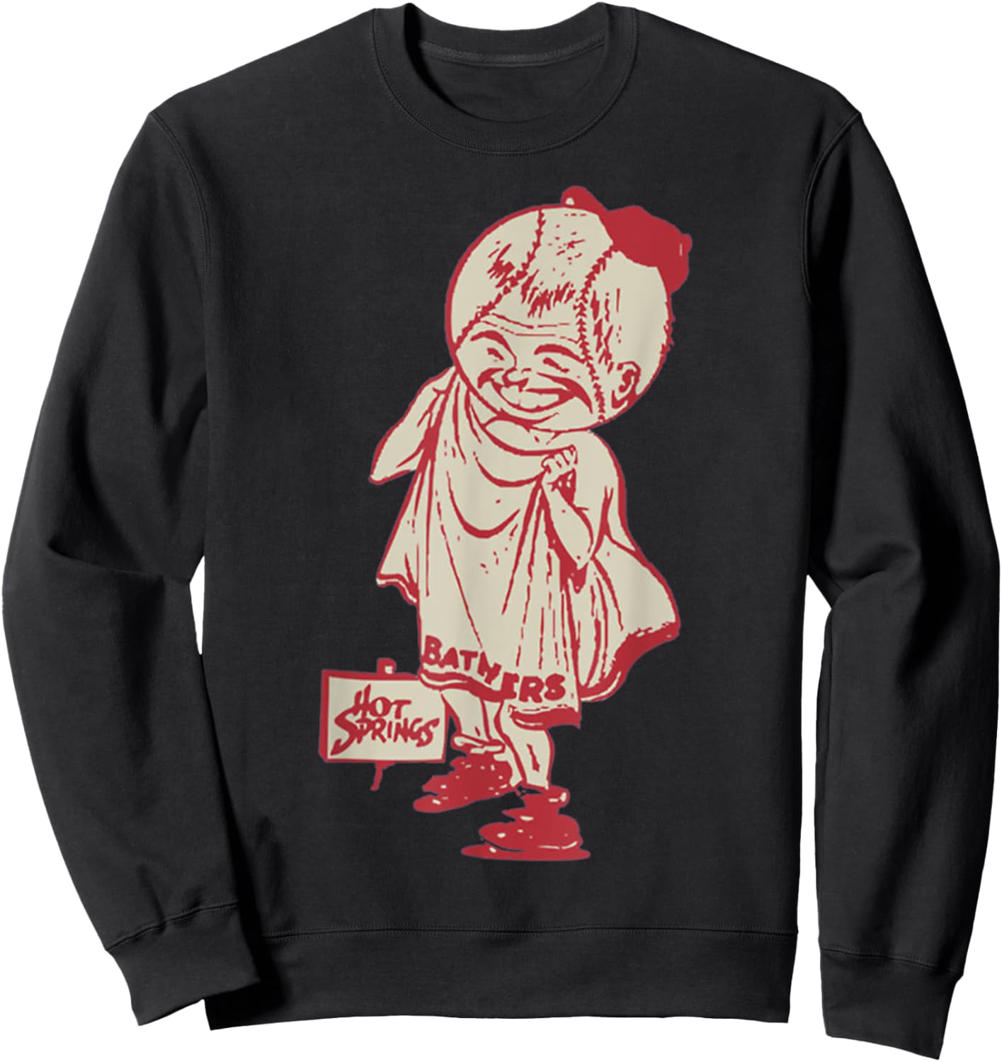 HOT SPRINGS BATHERS BASEBALL VINTAGE round neck Sweatshirt - Sweatshirt | Black