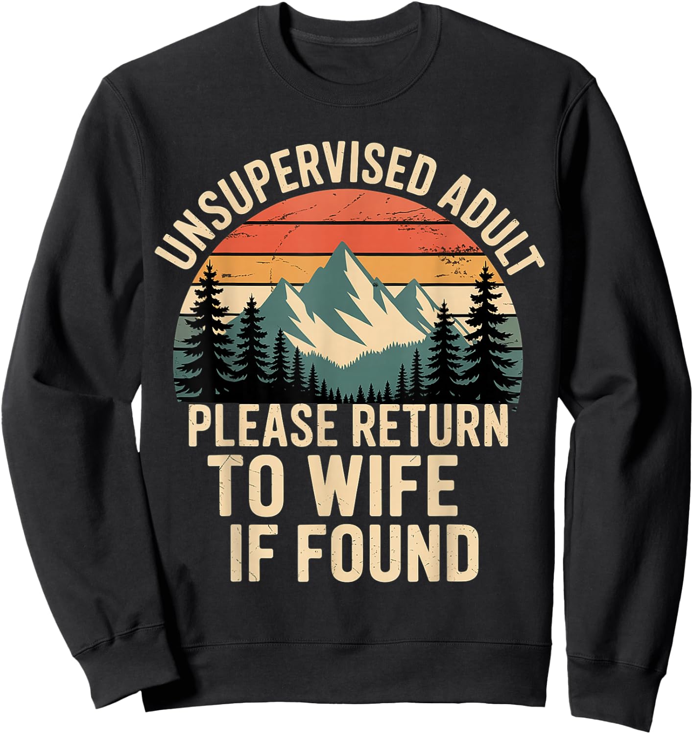 Unsupervised Adult Please Return to Wife If Found Sweatshirt - Sweatshirt | Black