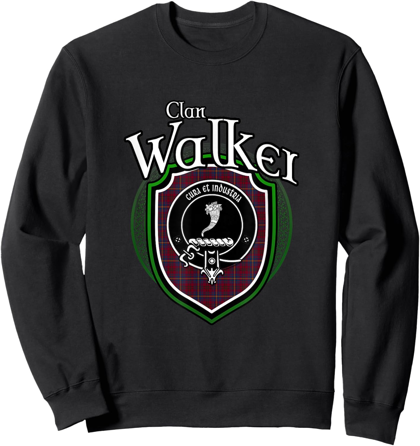 Walker Clan Crest | Scottish Clan Walker Family Badge Sweatshirt - Sweatshirt | Black