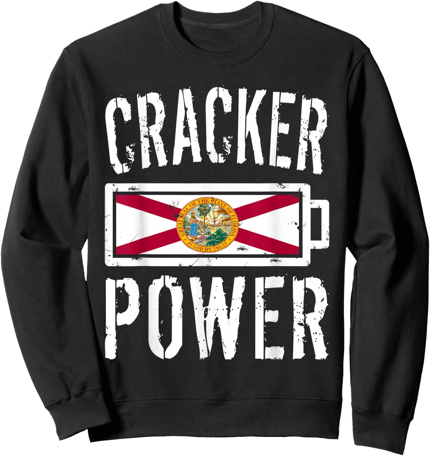 Florida Flag | Cracker Power Battery Proud Sweatshirt - Sweatshirt | Black