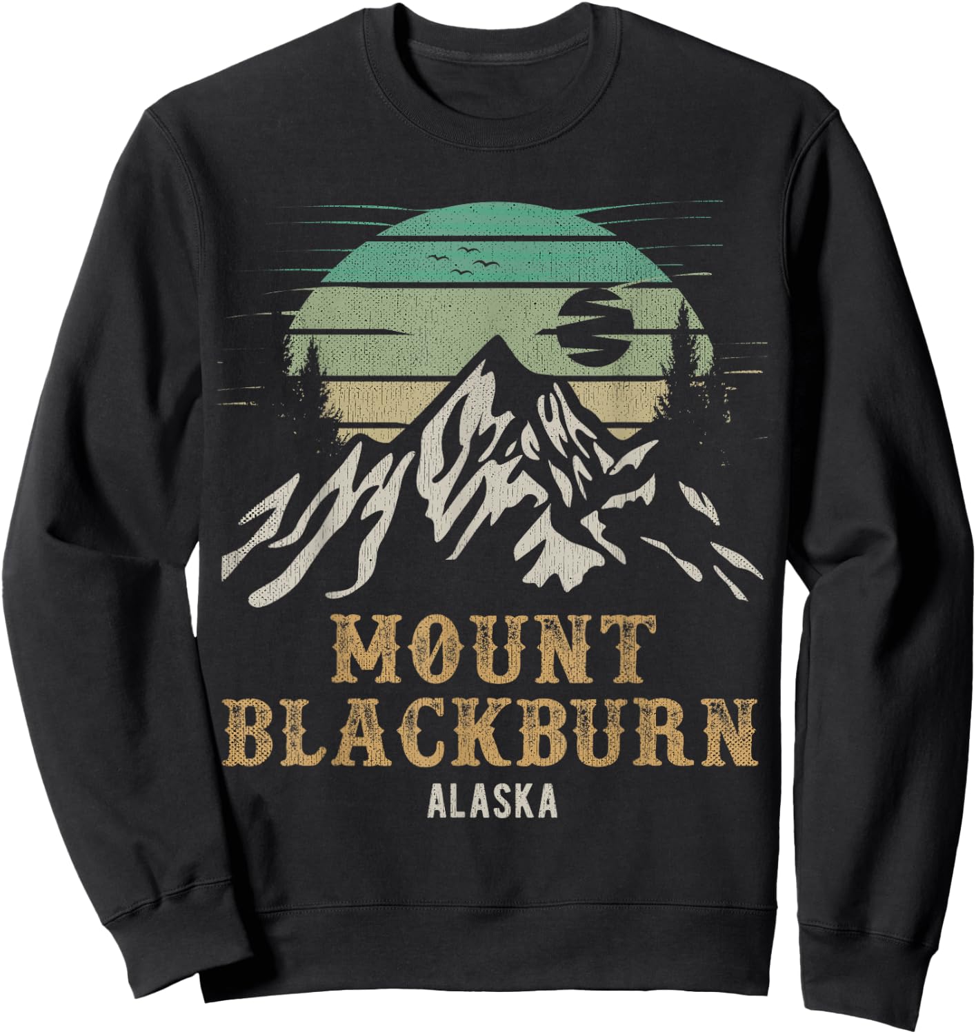 Mount Blackburn National Park Alaska Merchandise Hiking Sweatshirt - Sweatshirt | Black