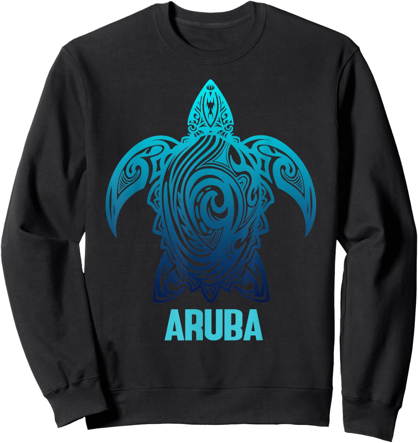 Aruba Tribal Sea Turtle Surfer Diver Sweatshirt - Sweatshirt | Black