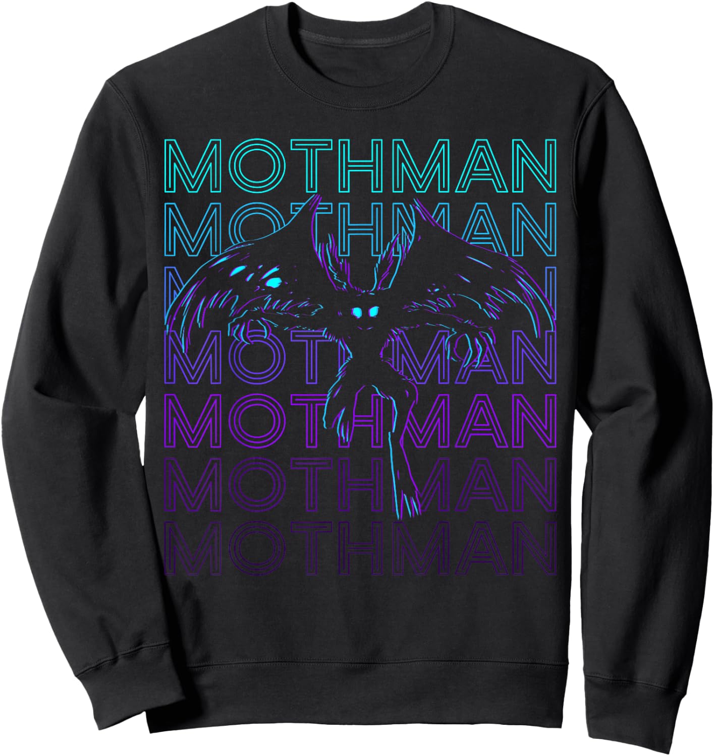 Mothman Cryptid Cryptozoology Retro Sweatshirt - Sweatshirt | Black
