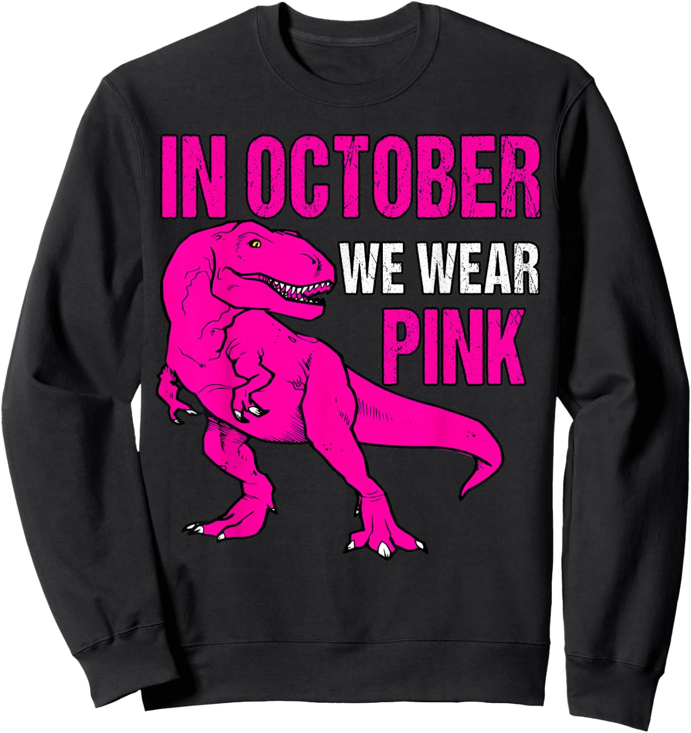 In October We Wear Pink Breast Cancer Awareness Kids Boys Sweatshirt - Sweatshirt | Black