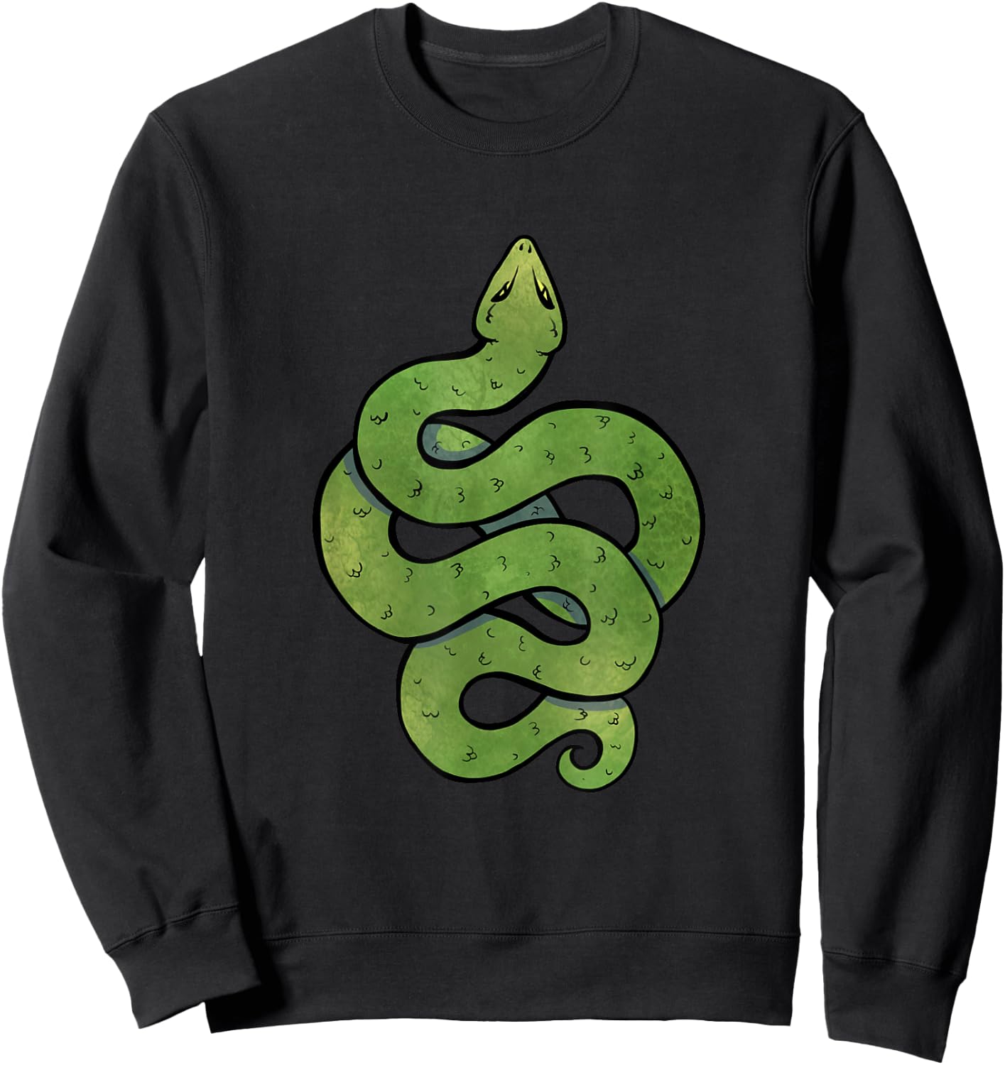 Green Snake Art Snake Symbol Sweatshirt - Sweatshirt | Black
