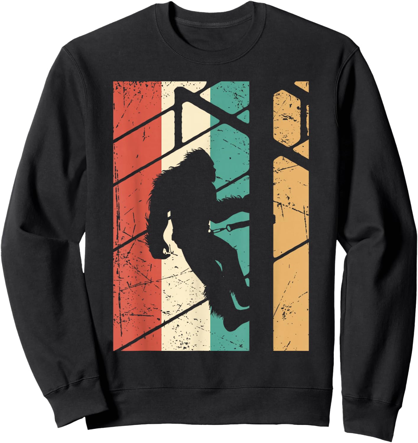 Vintage Bigfoot Lineman Electrician Sasquatch Lineworker Sweatshirt - Sweatshirt | Black