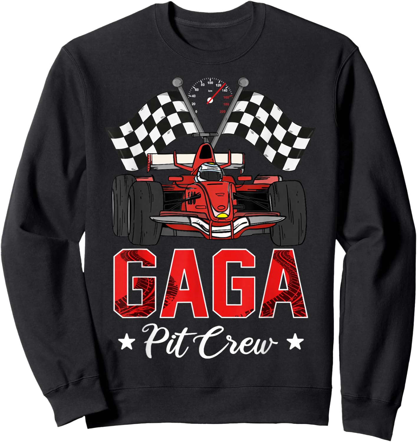 Gaga Pit Crew Birthday Party Family Matching Party Sweatshirt - Sweatshirt | Black