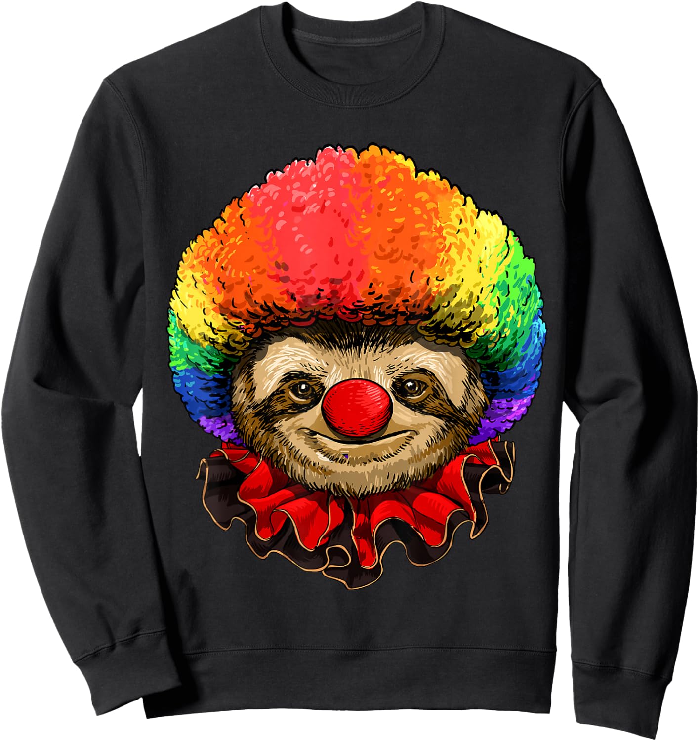 Sloth Clown Wildlife Sloth Forest Animal Circus Sweatshirt - Sweatshirt | Black
