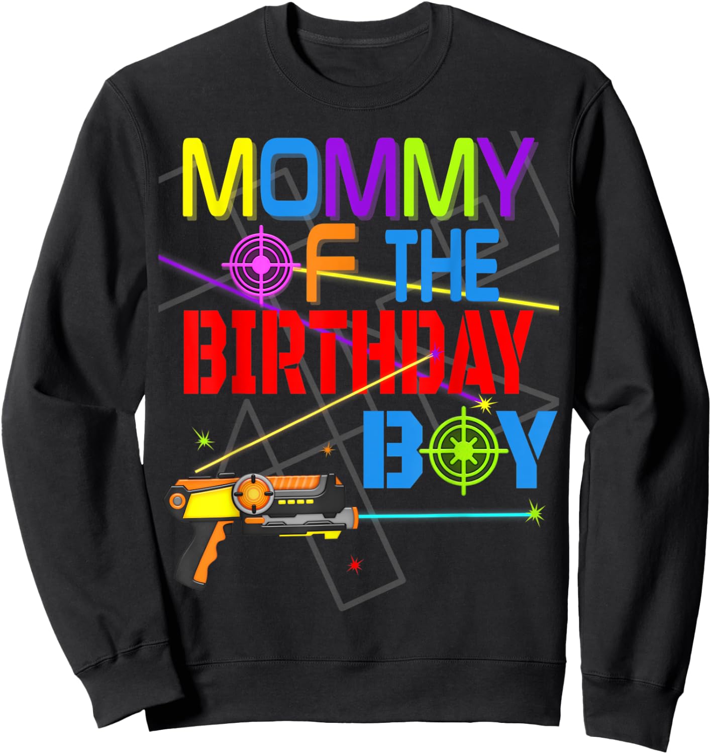 Laser Tag Birthday Party Themed Matching Family Sweatshirt - Sweatshirt | Black