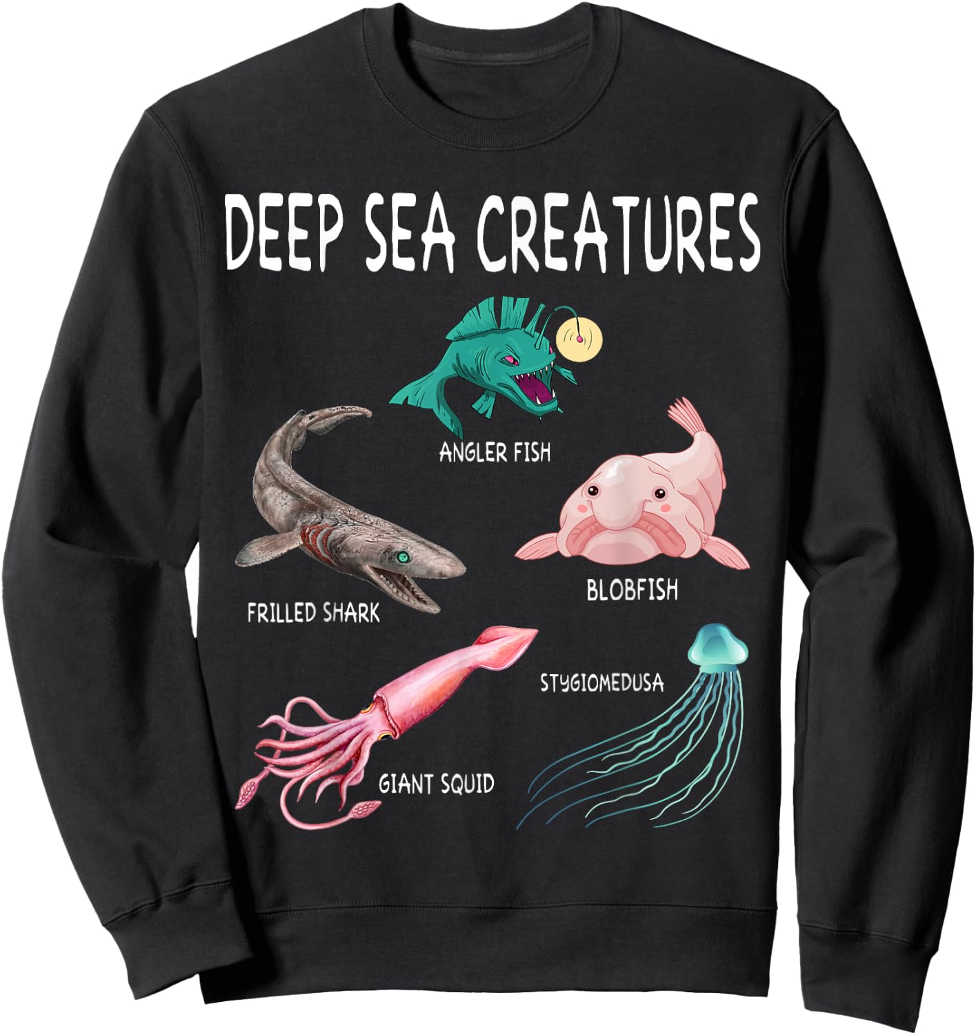 Deep Sea Creatures Educational Future Marine Biologist Sweatshirt - Sweatshirt | Black