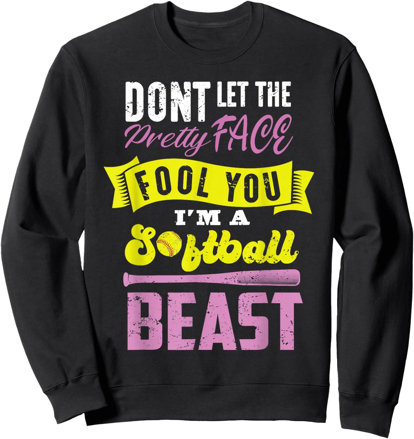 Funny Fastpitch Girls Catcher Softball Game Gift Women Kids Sweatshirt - Sweatshirt | Black