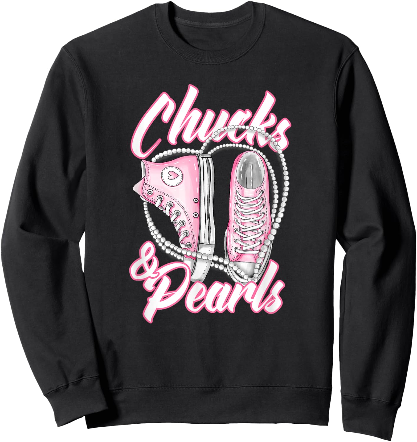 Chucks and Pearls Sweatshirt - Sweatshirt | Black