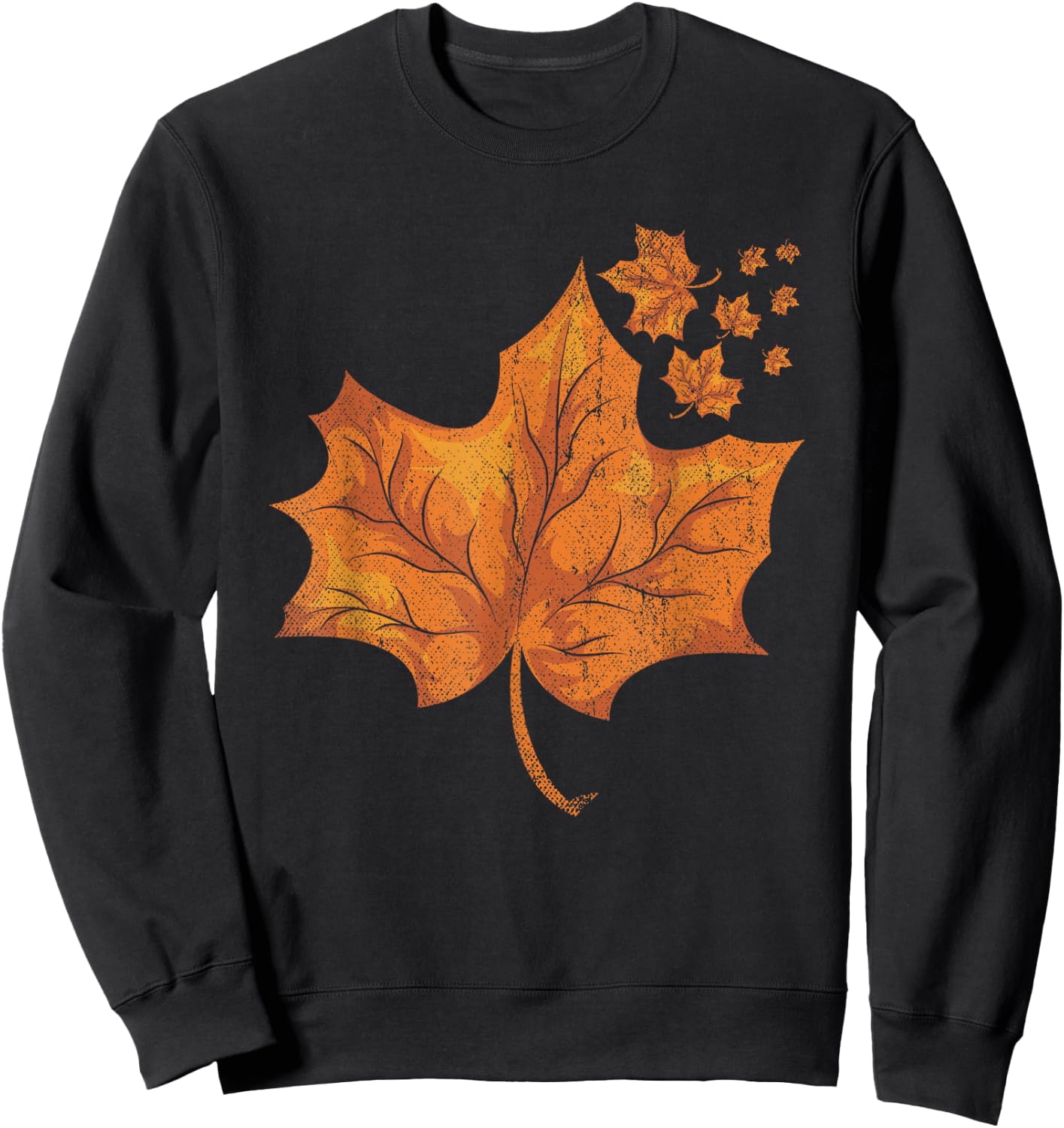 Colorful Autumn Maple Leaf Forest Thanksgiving Fall Sweatshirt - Sweatshirt | Black