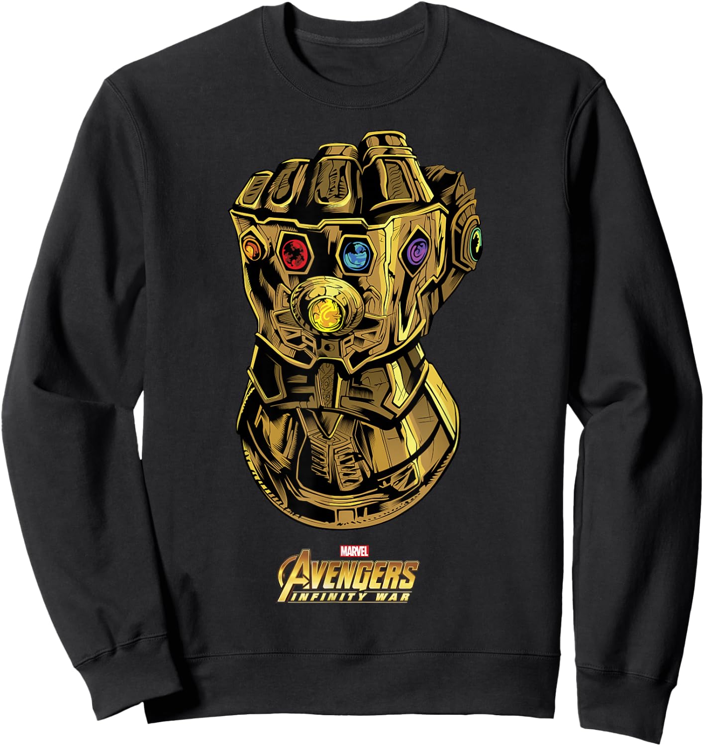 Marvel Avengers Infinity War Gauntlet Gems Graphic Sweatshirt - Sweatshirt | Black