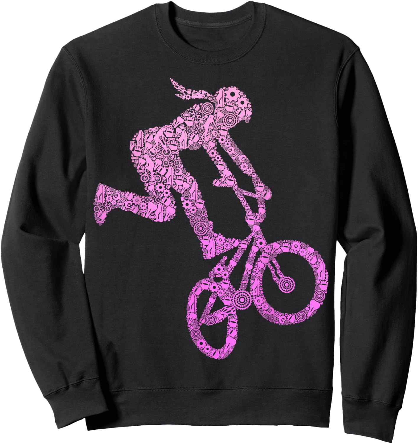 BMX Rider Girl Bike Bicycle Stunt Racing Kids Girls Sweatshirt - Sweatshirt | Black