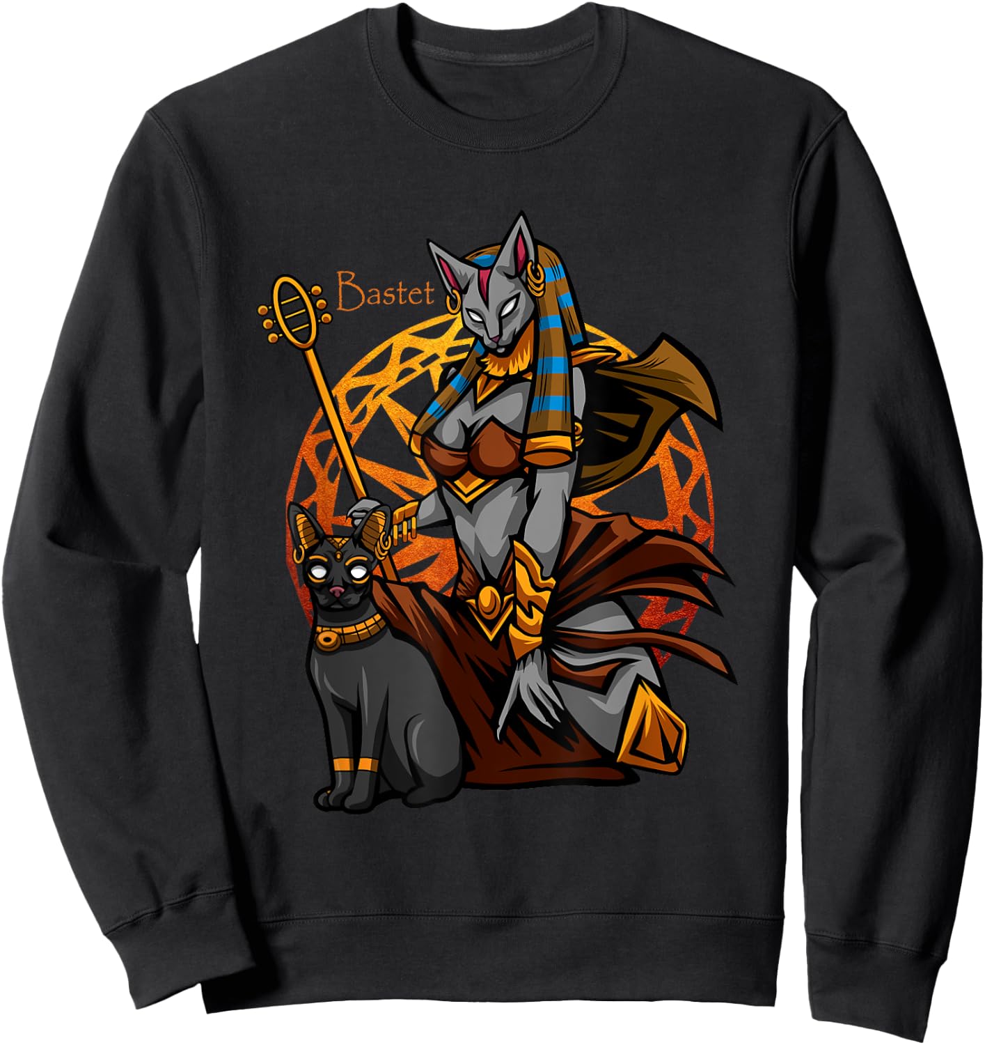 Bastet Egypt Cat Goddess - Ancient Egyptian Mythology Gods Sweatshirt - Sweatshirt | Black