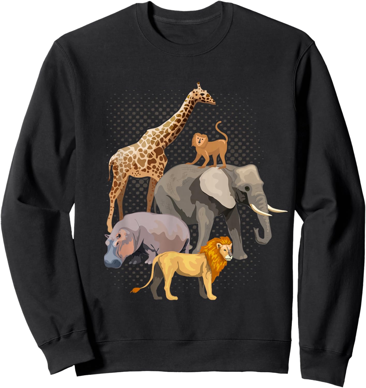 Safari Squad African Safari Animals Funny Zoo Animal Lovers Sweatshirt - Sweatshirt | Black